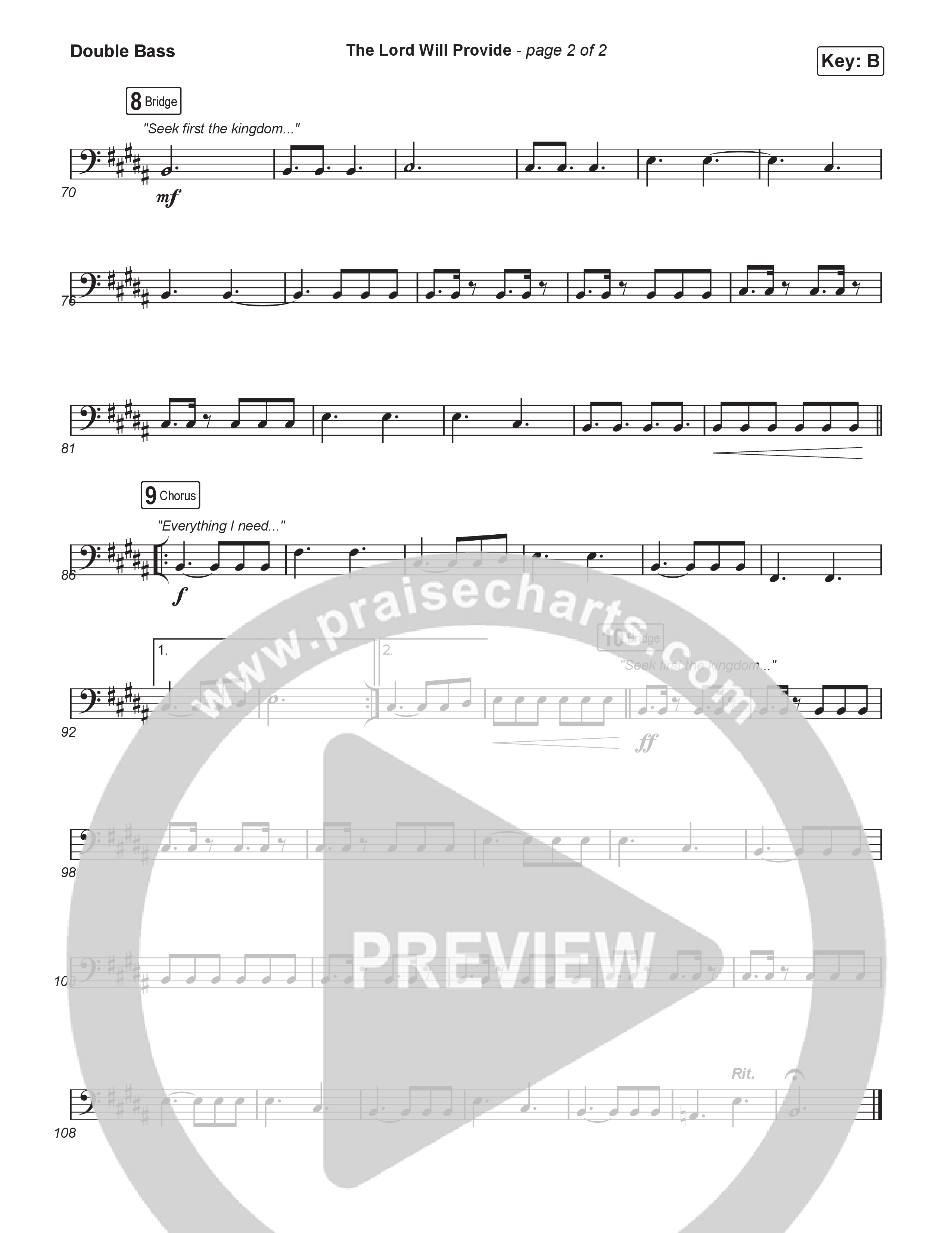 The Lord Will Provide (Choral Anthem SATB) String Bass (Passion / Landon Wolfe / Arr. Luke Gambill)