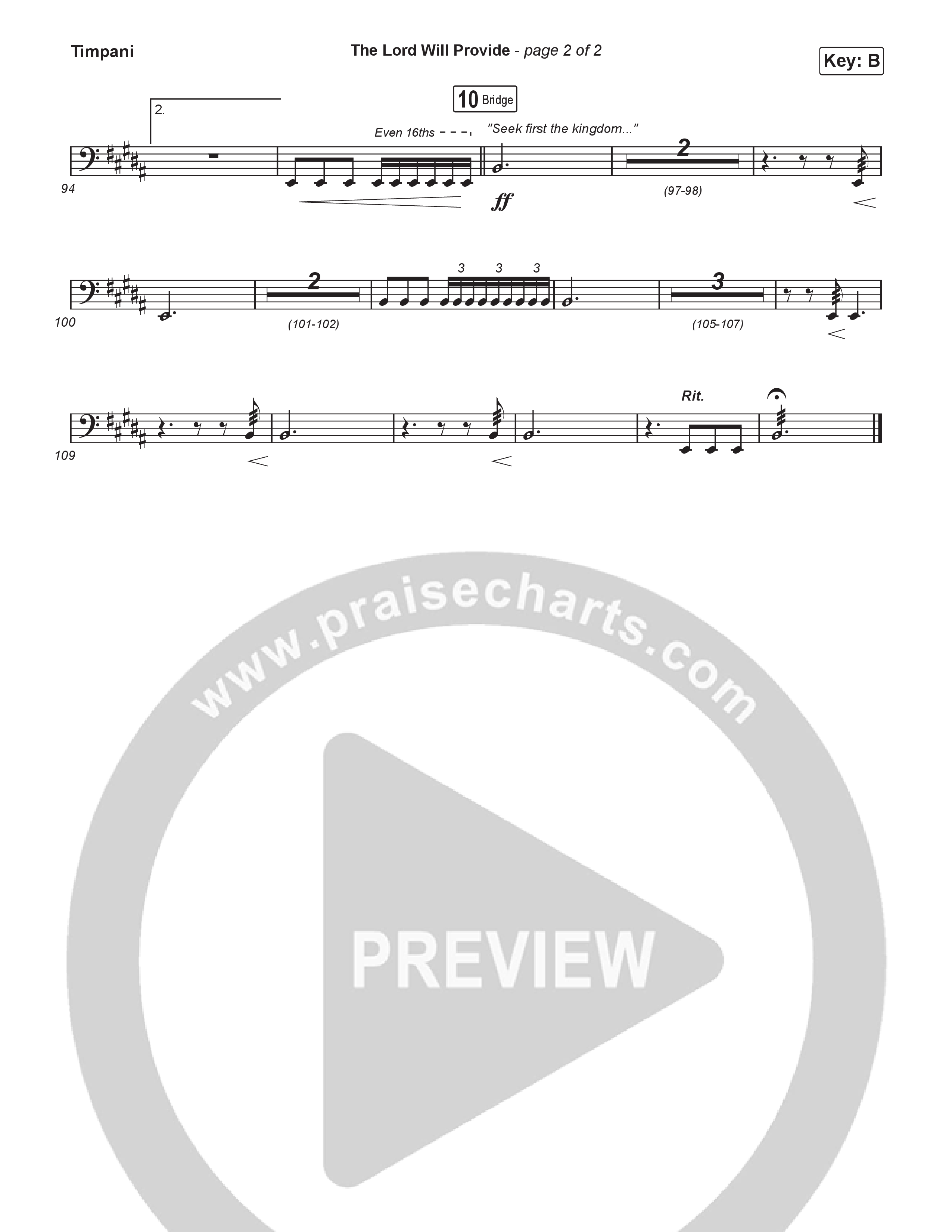 The Lord Will Provide (Choral Anthem SATB) Timpani (Passion / Landon Wolfe / Arr. Luke Gambill)