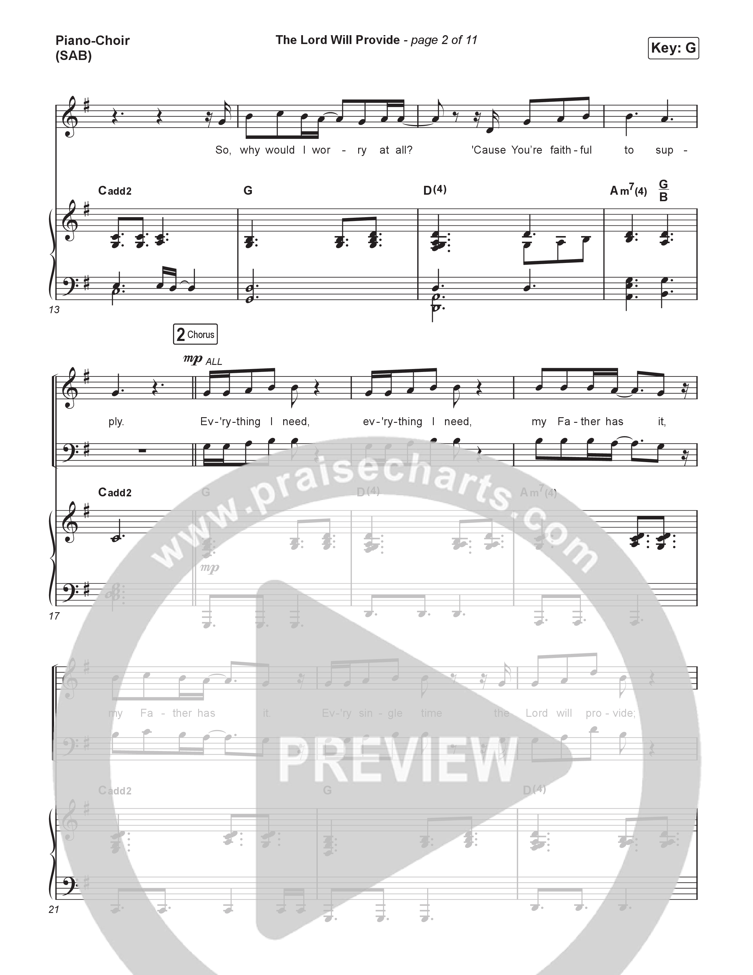 The Lord Will Provide (Worship Choir/SAB) Piano/Choir (SAB) (Passion / Landon Wolfe / Arr. Luke Gambill)