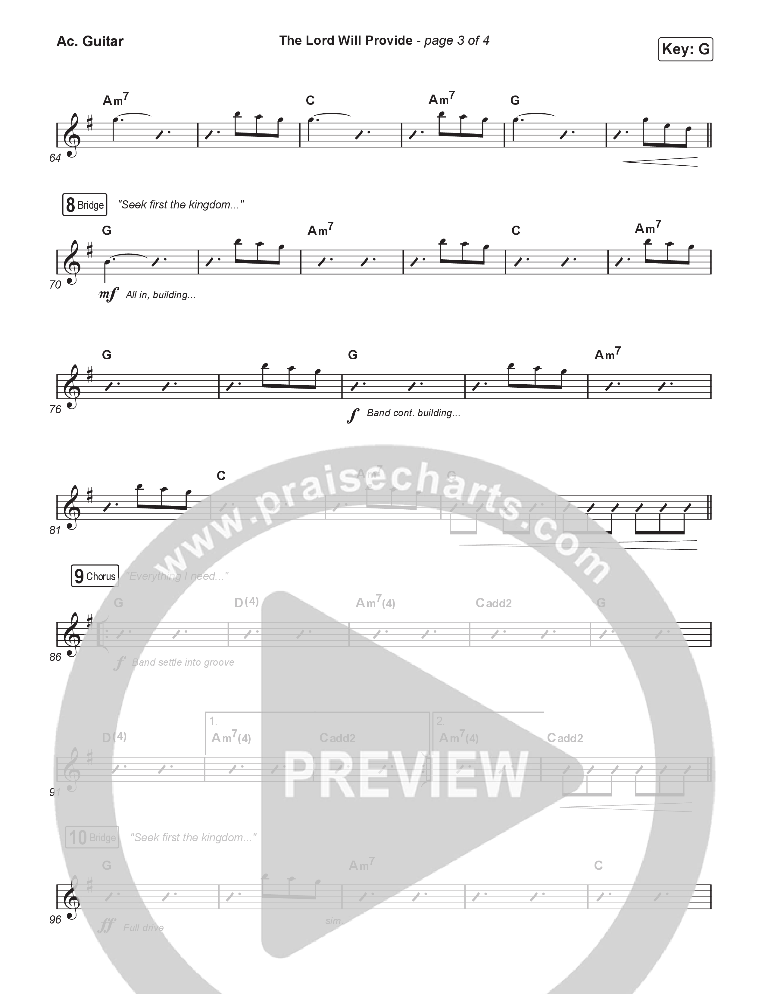 The Lord Will Provide (Unison/2-Part) Acoustic Guitar (Passion / Landon Wolfe / Arr. Luke Gambill)