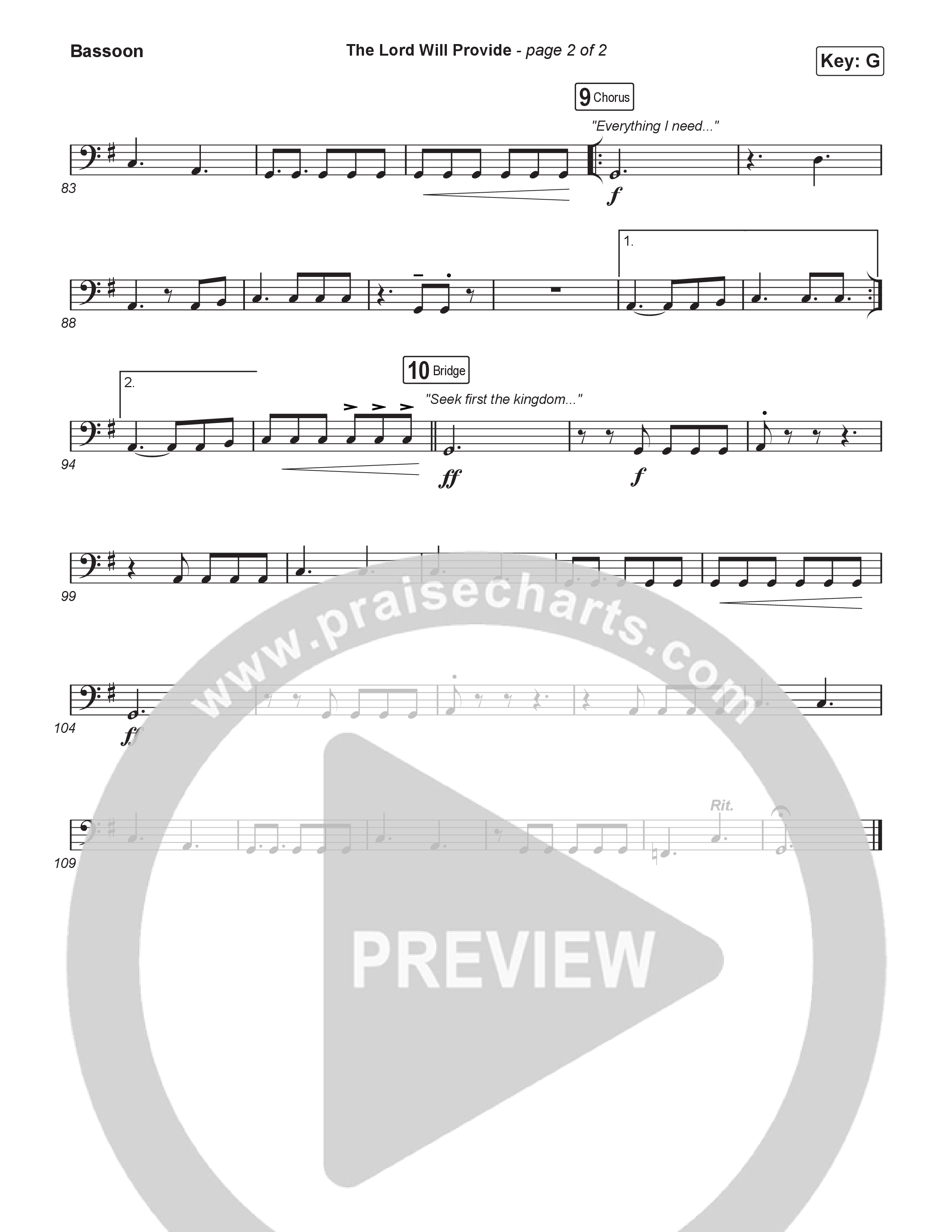 The Lord Will Provide (Unison/2-Part) Bassoon (Passion / Landon Wolfe / Arr. Luke Gambill)