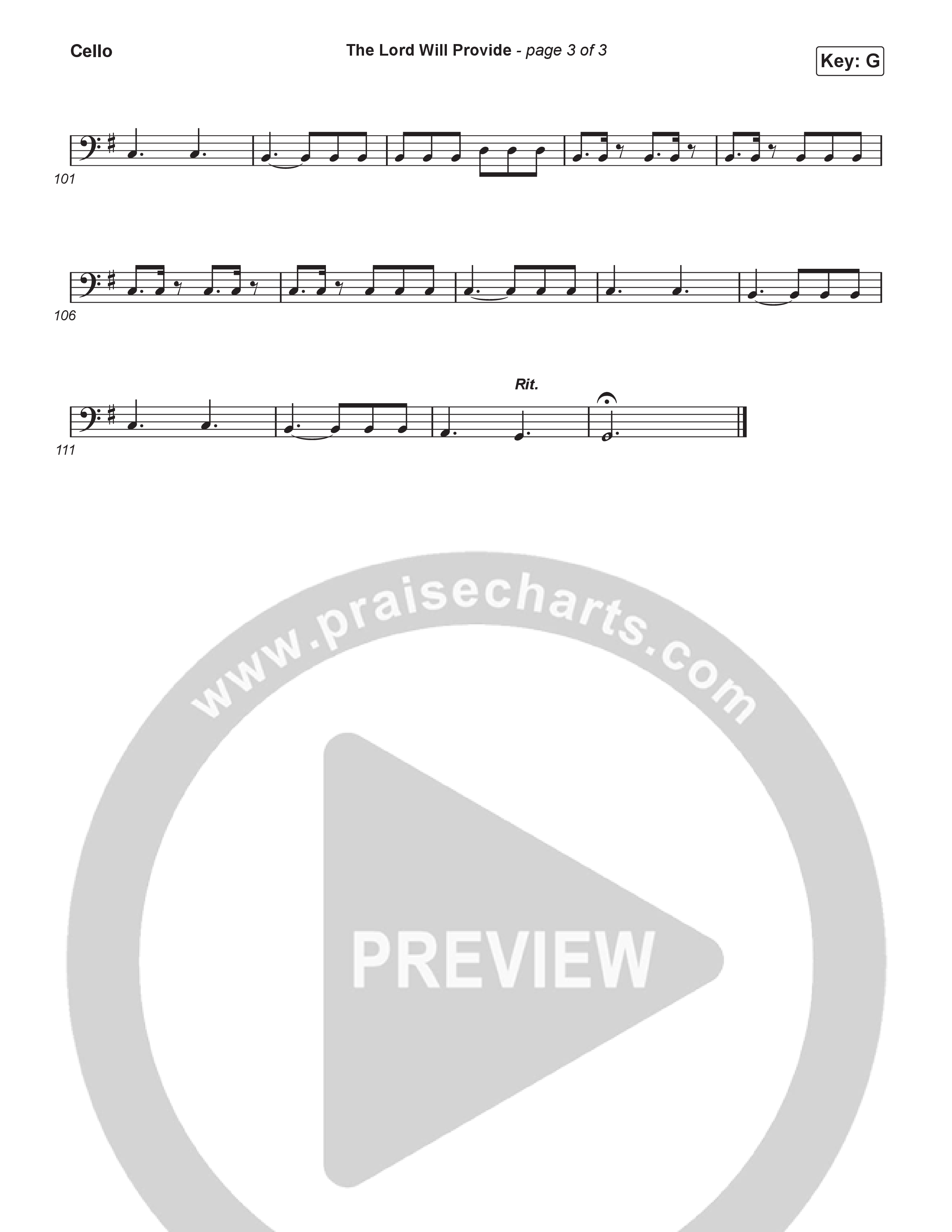 The Lord Will Provide (Sing It Now) Cello (Passion / Landon Wolfe / Arr. Luke Gambill)