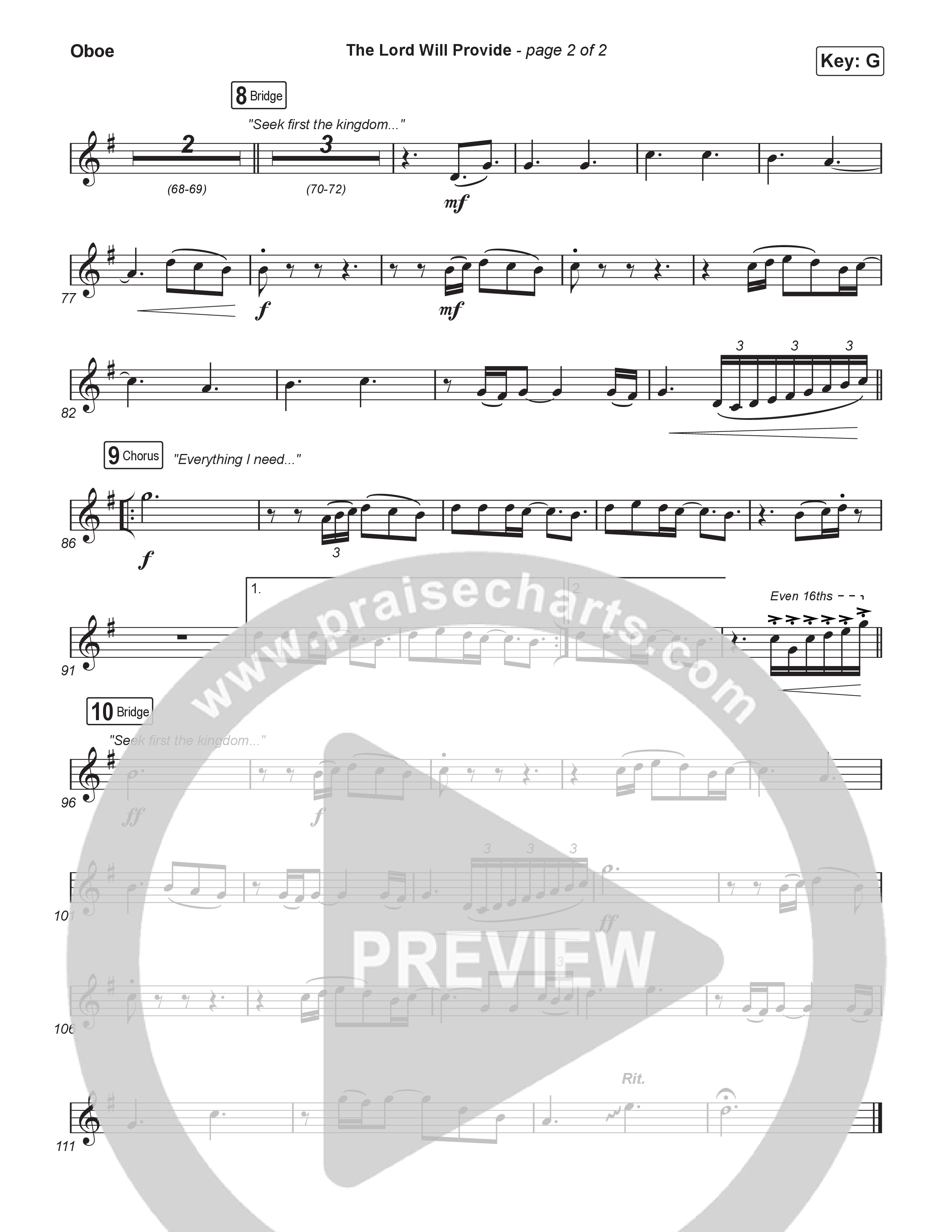 The Lord Will Provide (Sing It Now) Oboe (Passion / Landon Wolfe / Arr. Luke Gambill)