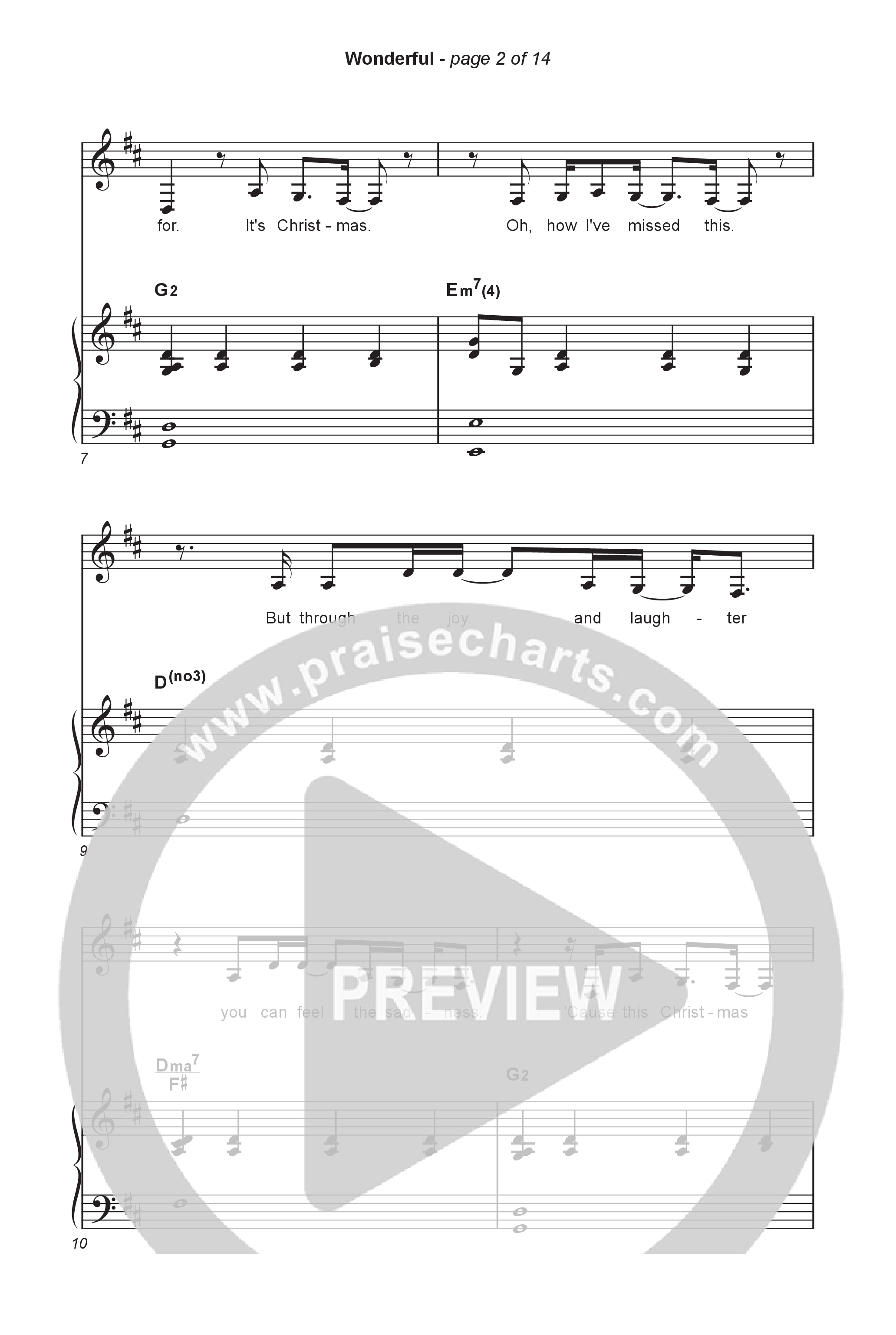 Wonderful (Choral Anthem SATB) Octavo (SATB & Pno) (CAIN / Arr. Luke Gambill)