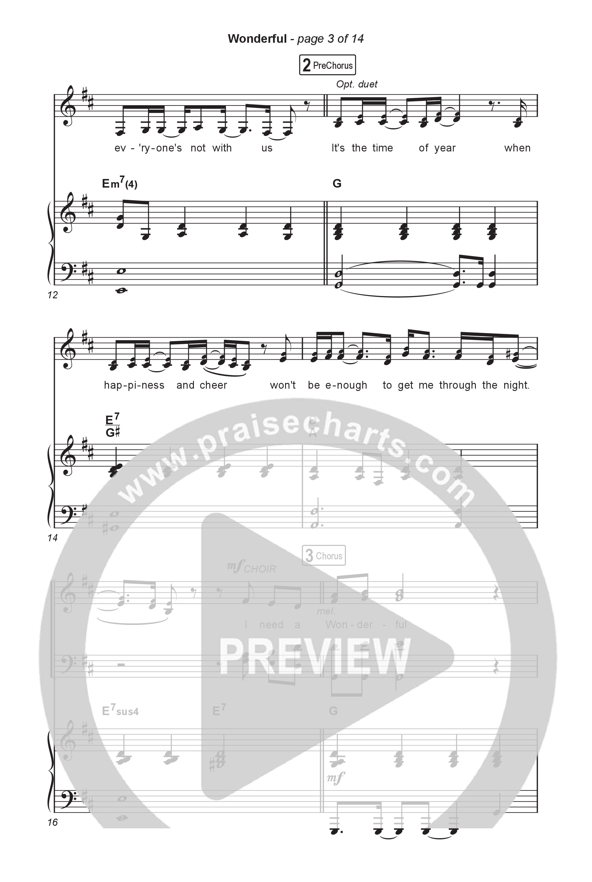 Wonderful (Choral Anthem SATB) Octavo (SATB & Pno) (CAIN / Arr. Luke Gambill)