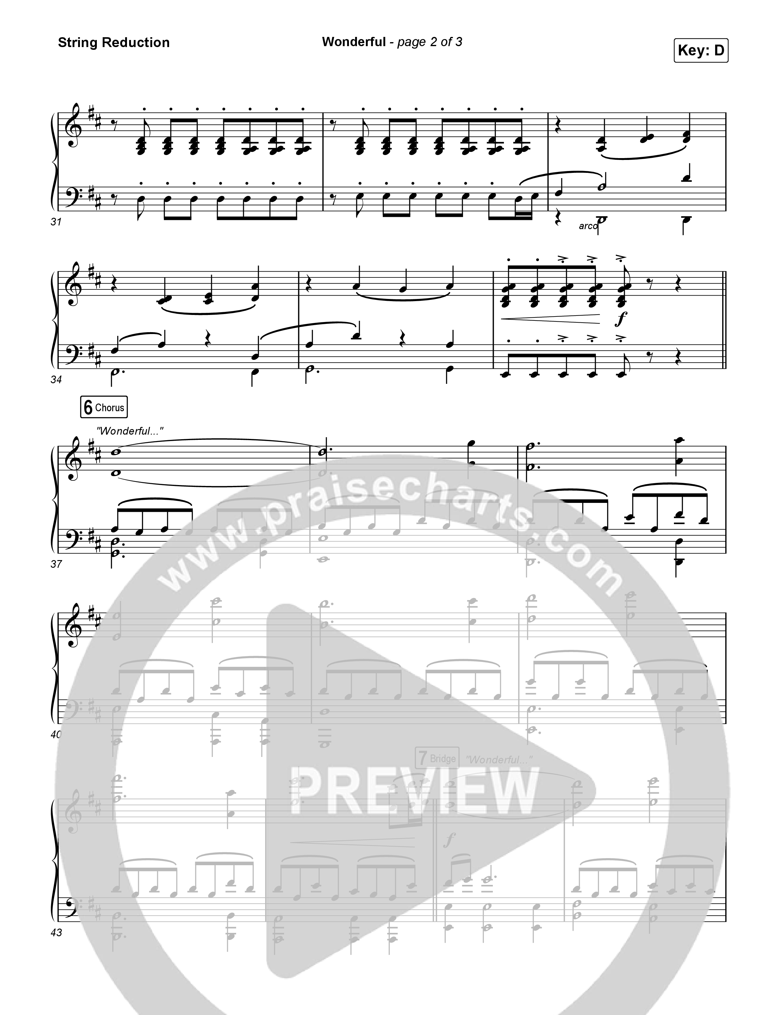 Wonderful (Choral Anthem SATB) String Reduction (CAIN / Arr. Luke Gambill)