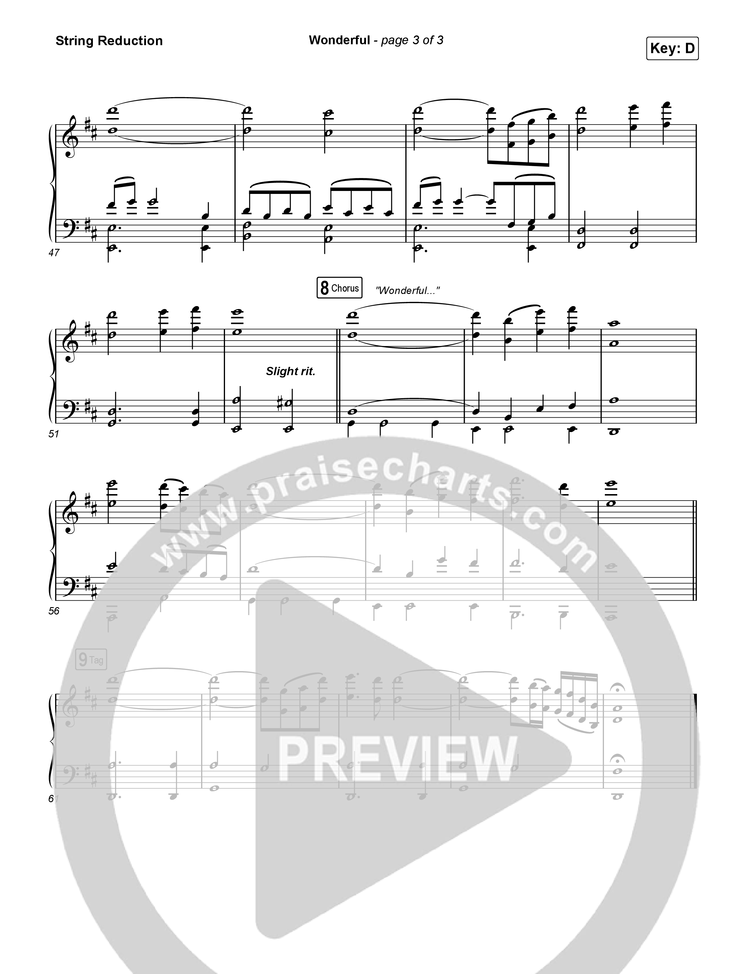 Wonderful (Choral Anthem SATB) String Reduction (CAIN / Arr. Luke Gambill)