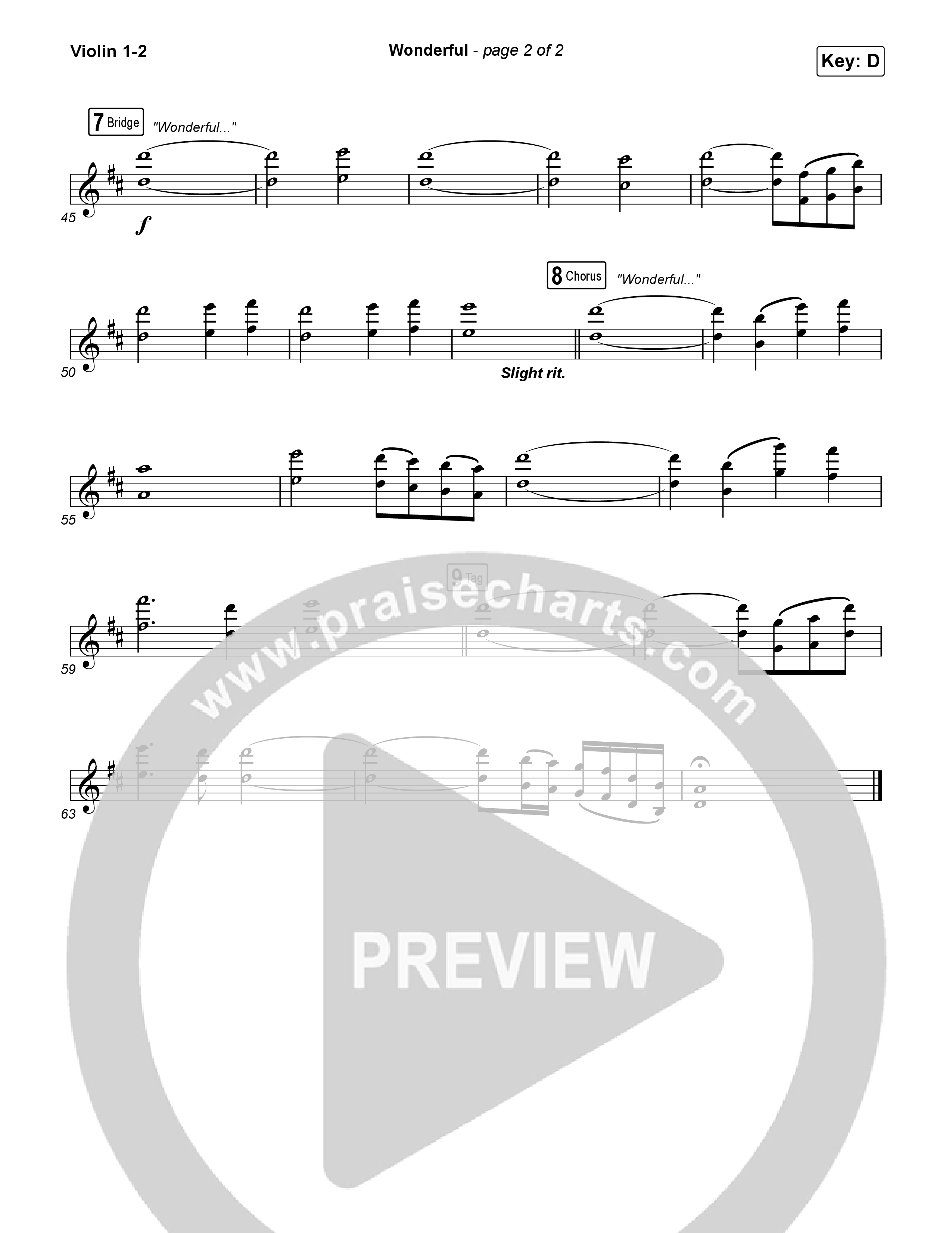 Wonderful (Choral Anthem SATB) String Pack (CAIN / Arr. Luke Gambill)