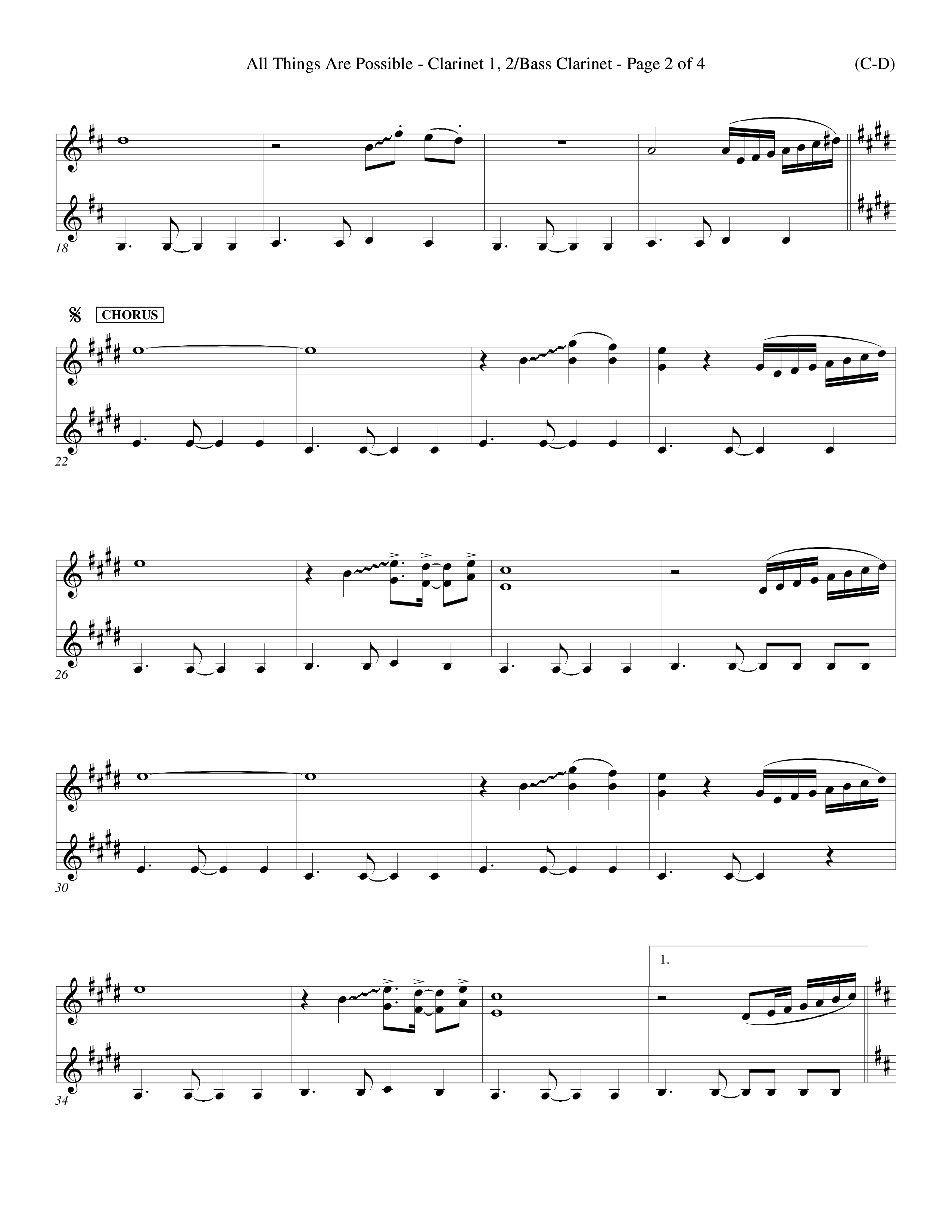 All Things Are Possible (Choral Anthem SATB) Clarinet 1/2, Bass Clarinet (Word Music Choral / Orch. Michael Lawrence)