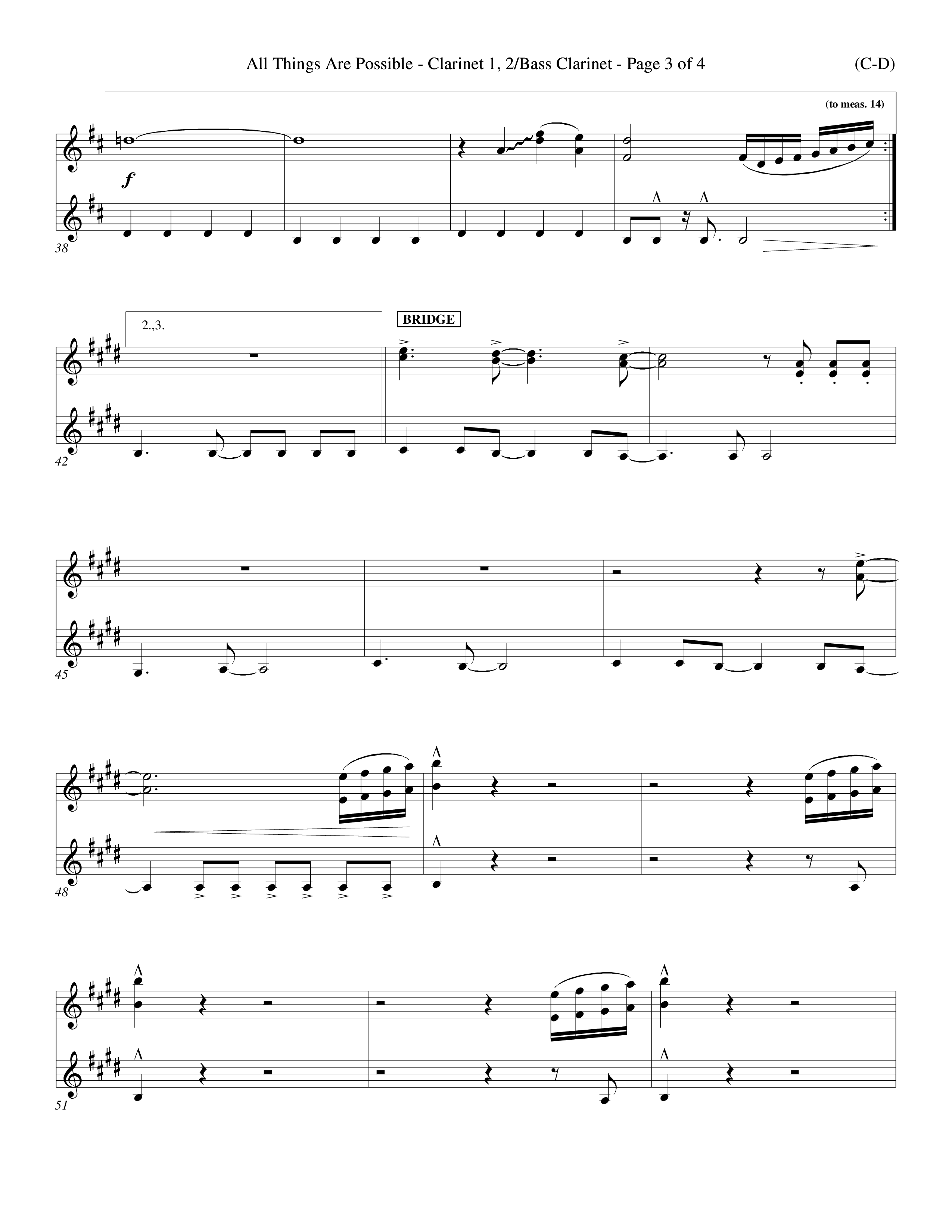 All Things Are Possible (Choral Anthem SATB) Clarinet 1/2, Bass Clarinet (Word Music Choral / Orch. Michael Lawrence)