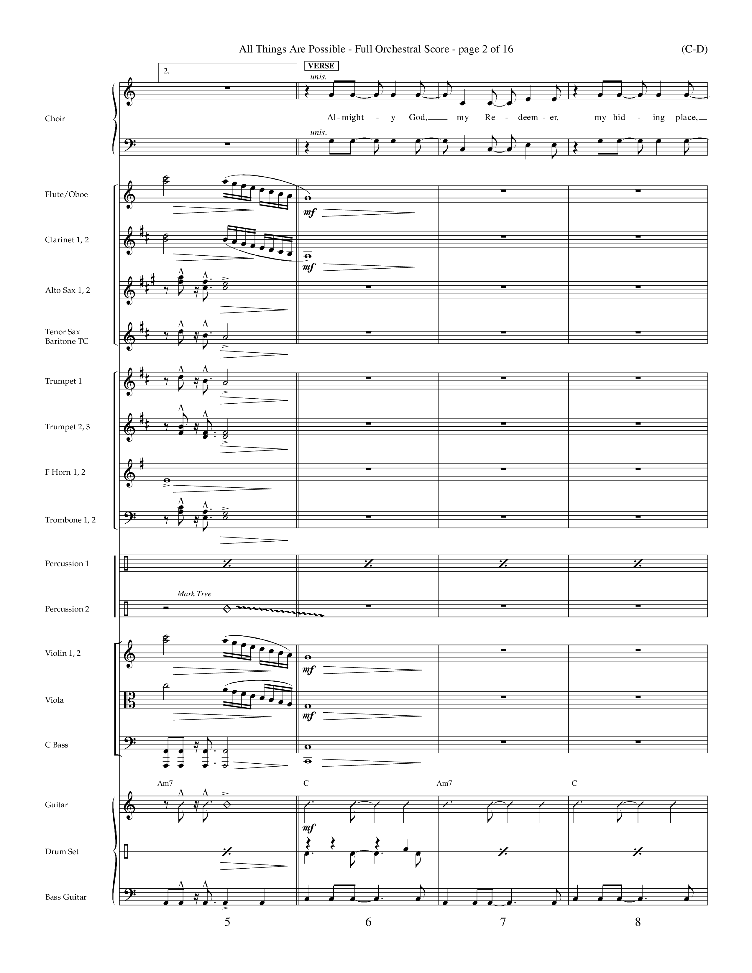 All Things Are Possible (Choral Anthem SATB) Orchestration (Word Music Choral / Orch. Michael Lawrence)