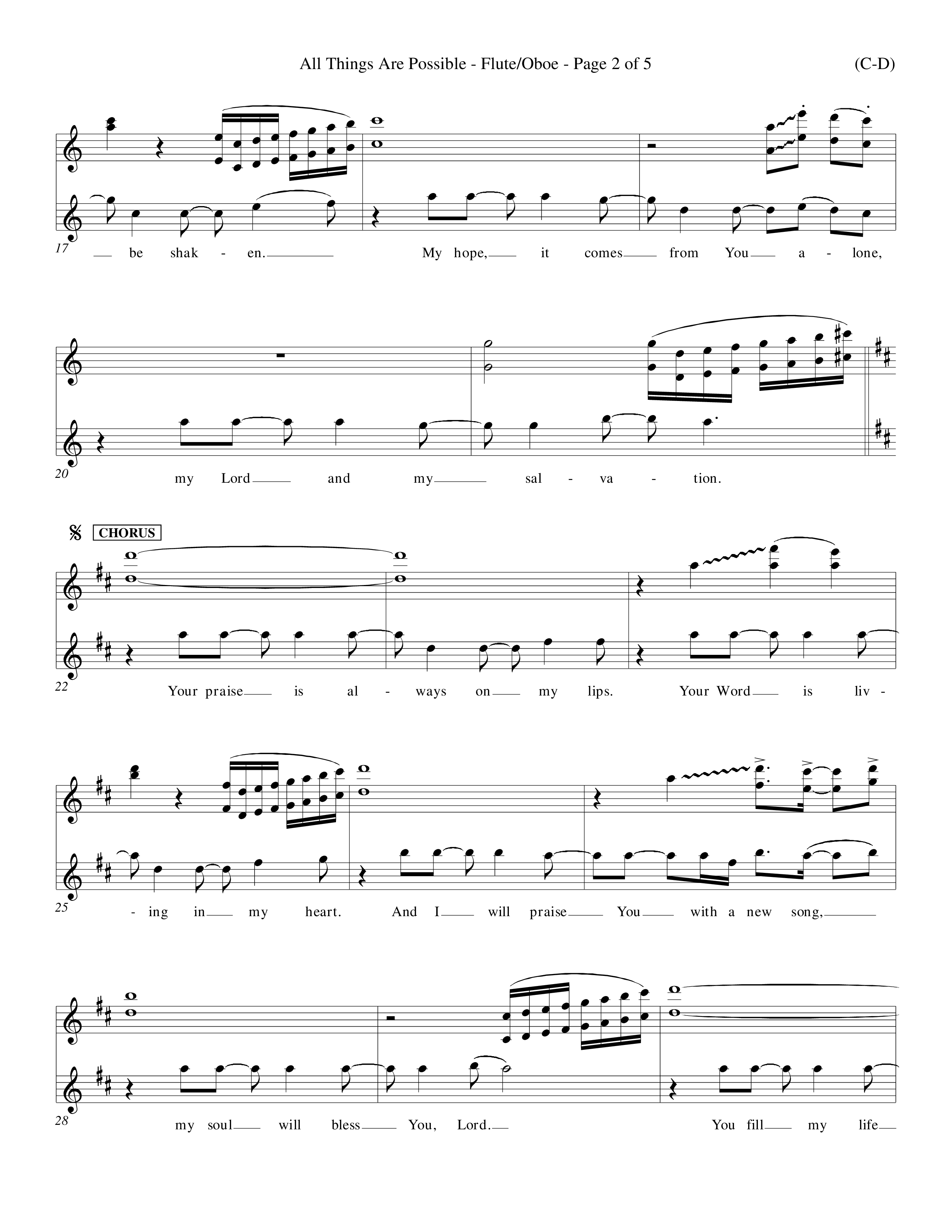 All Things Are Possible (Choral Anthem SATB) Flute/Oboe (Word Music Choral / Orch. Michael Lawrence)