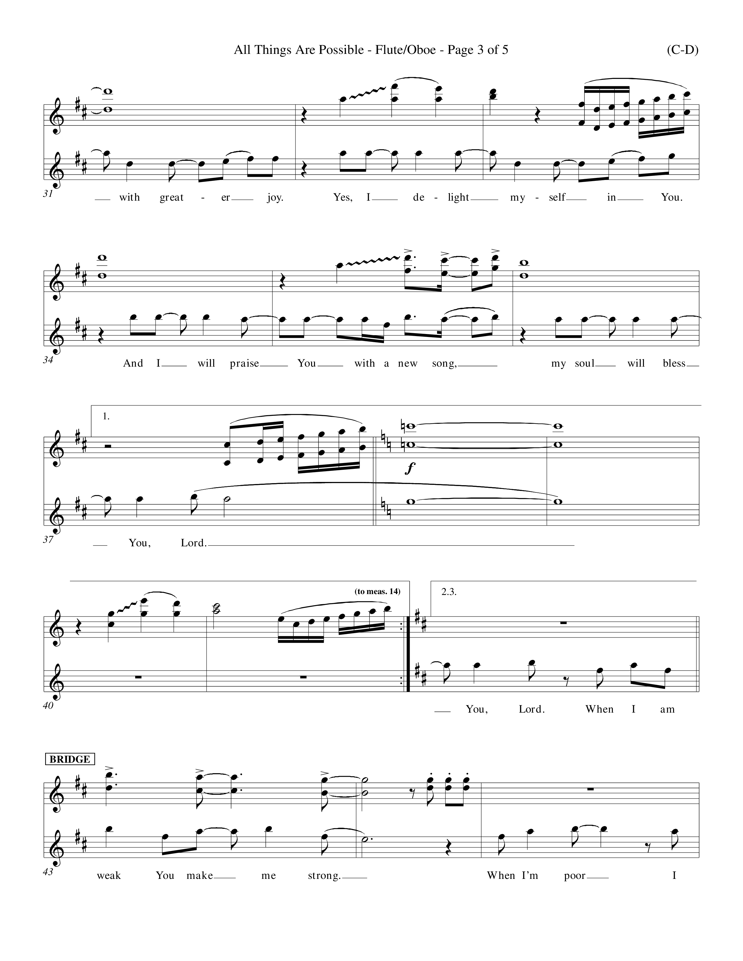 All Things Are Possible (Choral Anthem SATB) Flute/Oboe (Word Music Choral / Orch. Michael Lawrence)