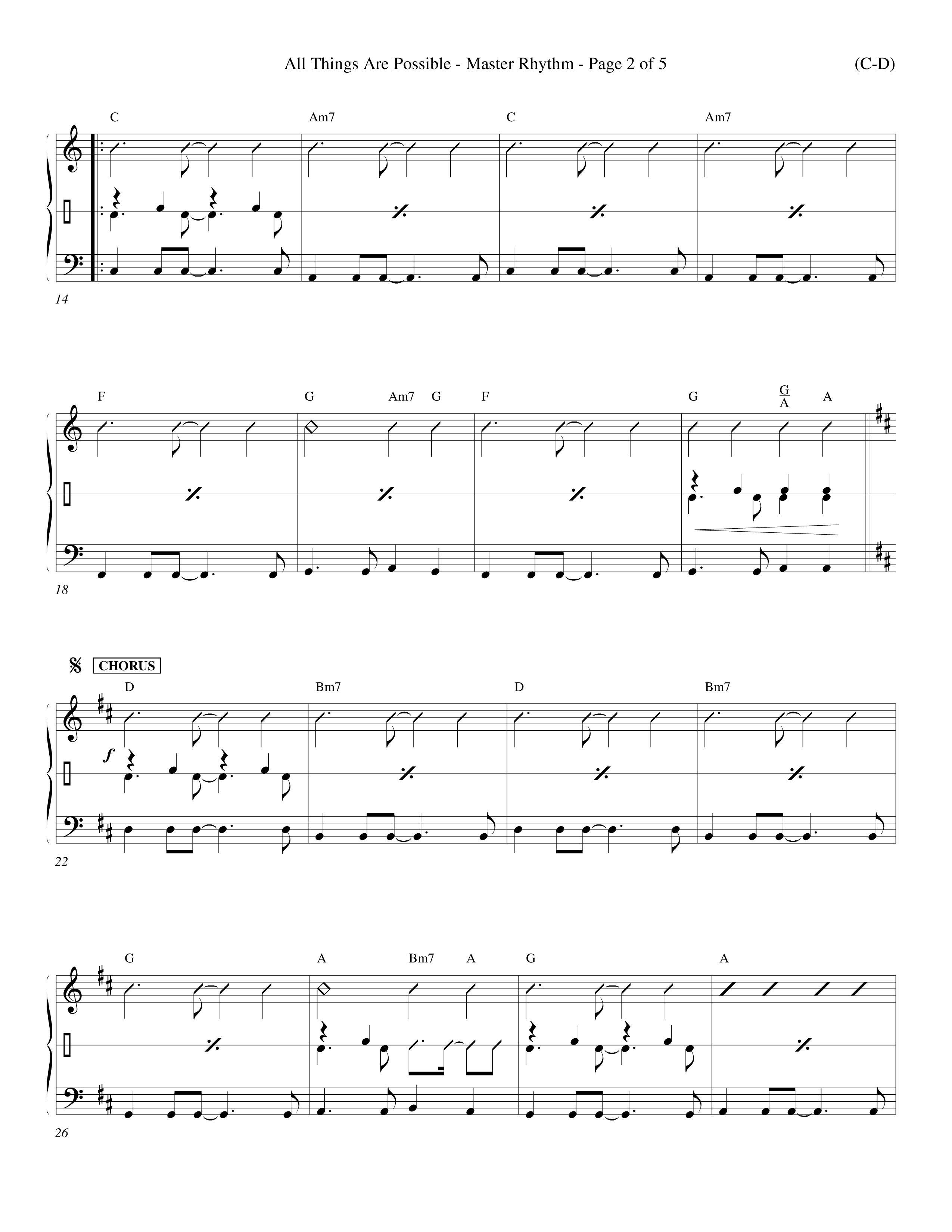All Things Are Possible (Choral Anthem SATB) Rhythm Chart (Word Music Choral / Orch. Michael Lawrence)