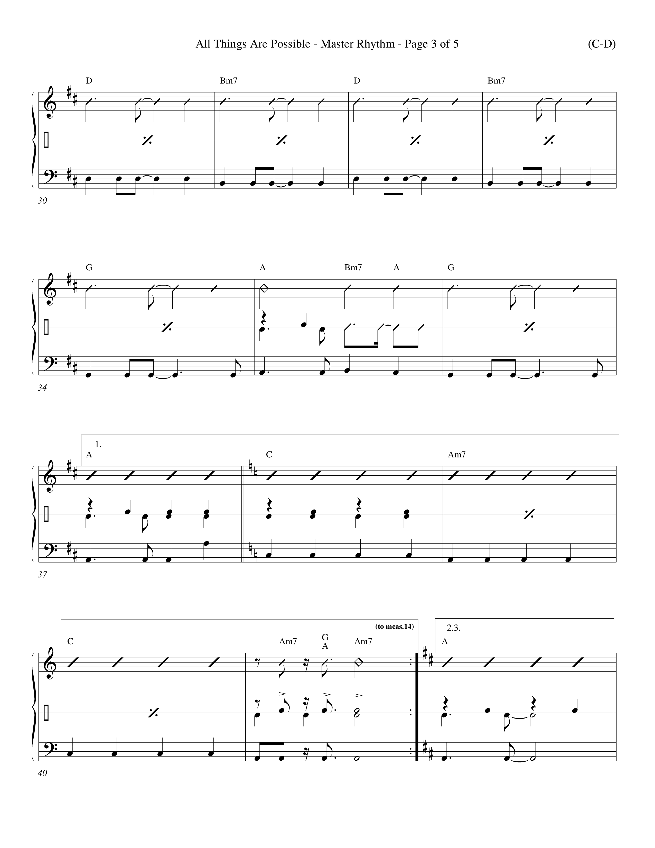 All Things Are Possible (Choral Anthem SATB) Rhythm Chart (Word Music Choral / Orch. Michael Lawrence)