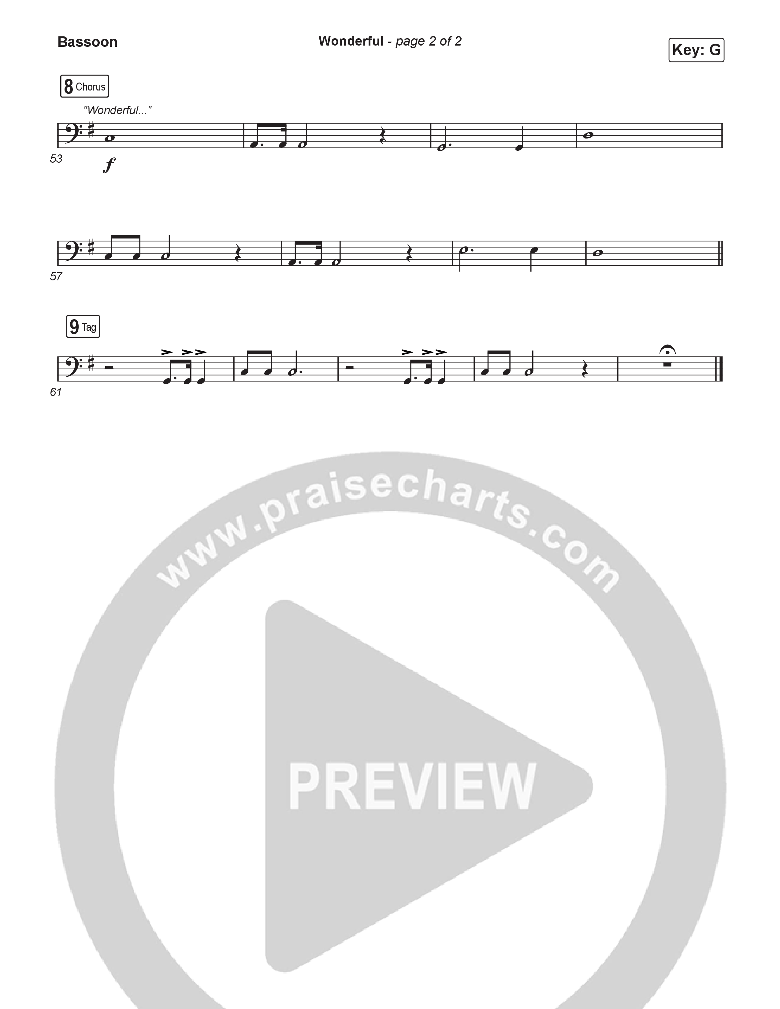 Wonderful (Sing It Now) Bassoon (CAIN / Arr. Luke Gambill)