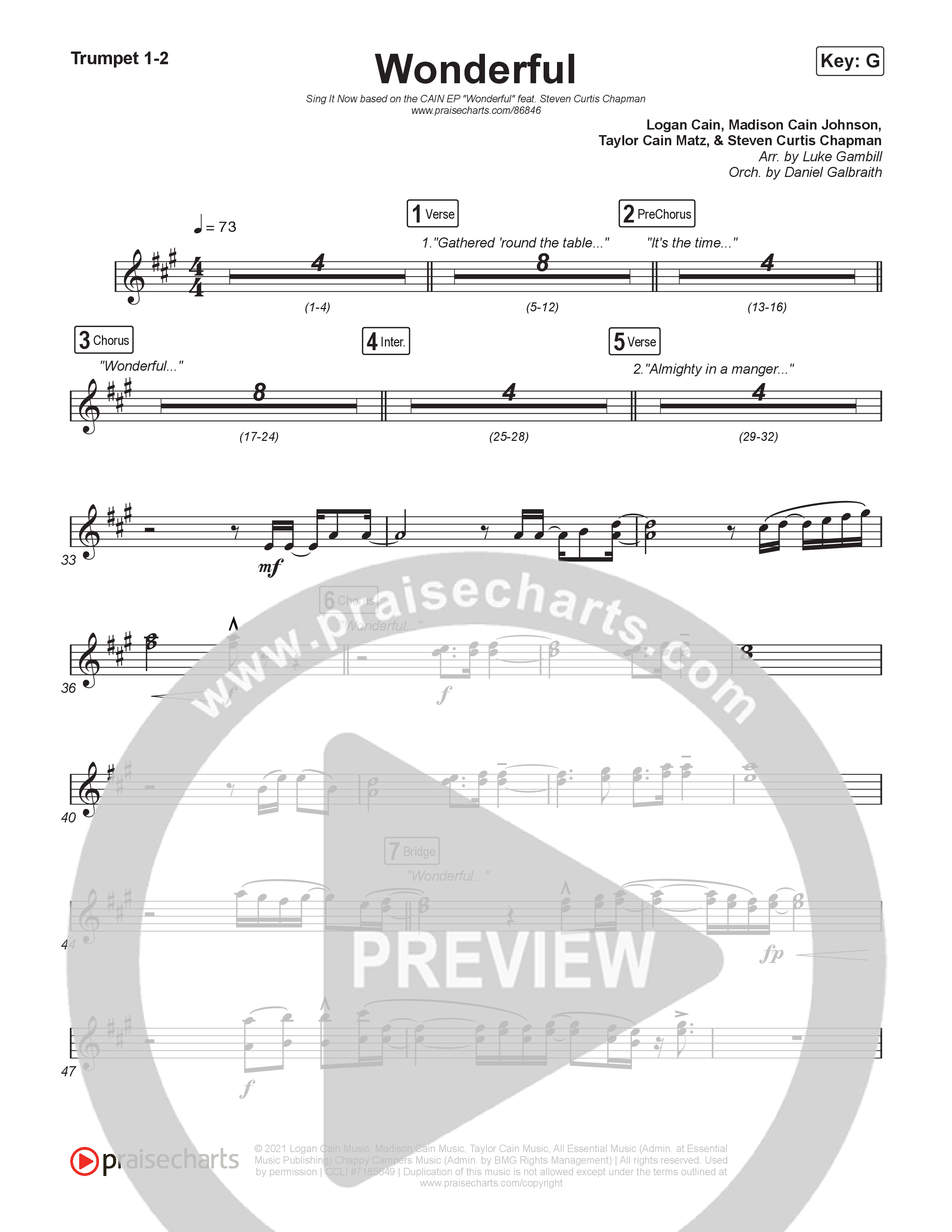 Wonderful (Sing It Now) Brass Pack (CAIN / Arr. Luke Gambill)