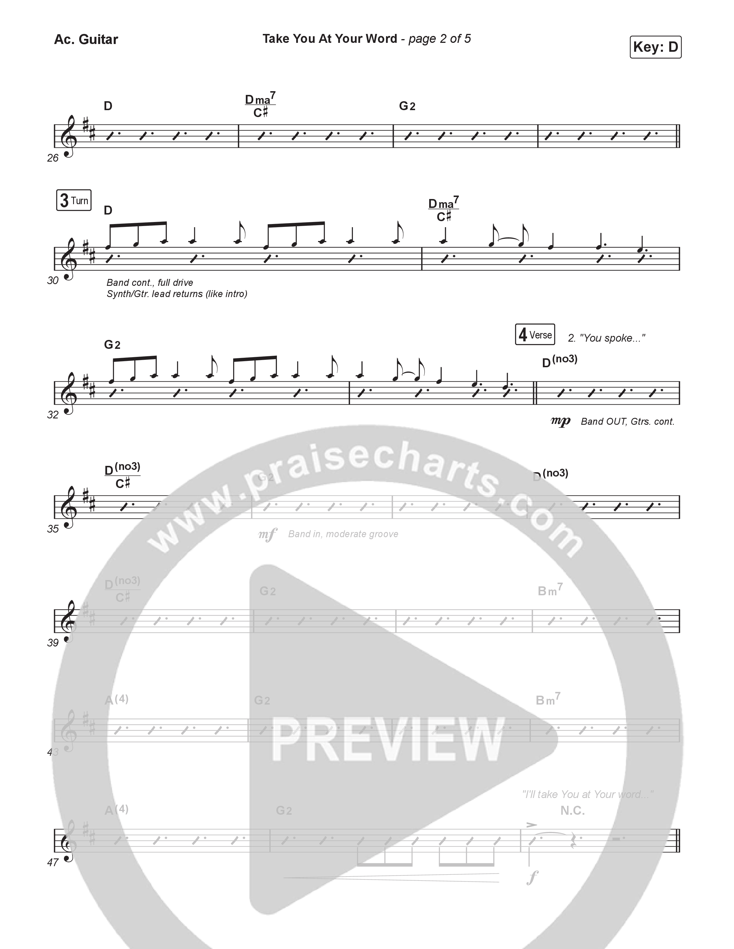 Take You At Your Word (Choral Anthem SATB) Acoustic Guitar (Cody Carnes / Benjamin William Hastings / Arr. Luke Gambill)