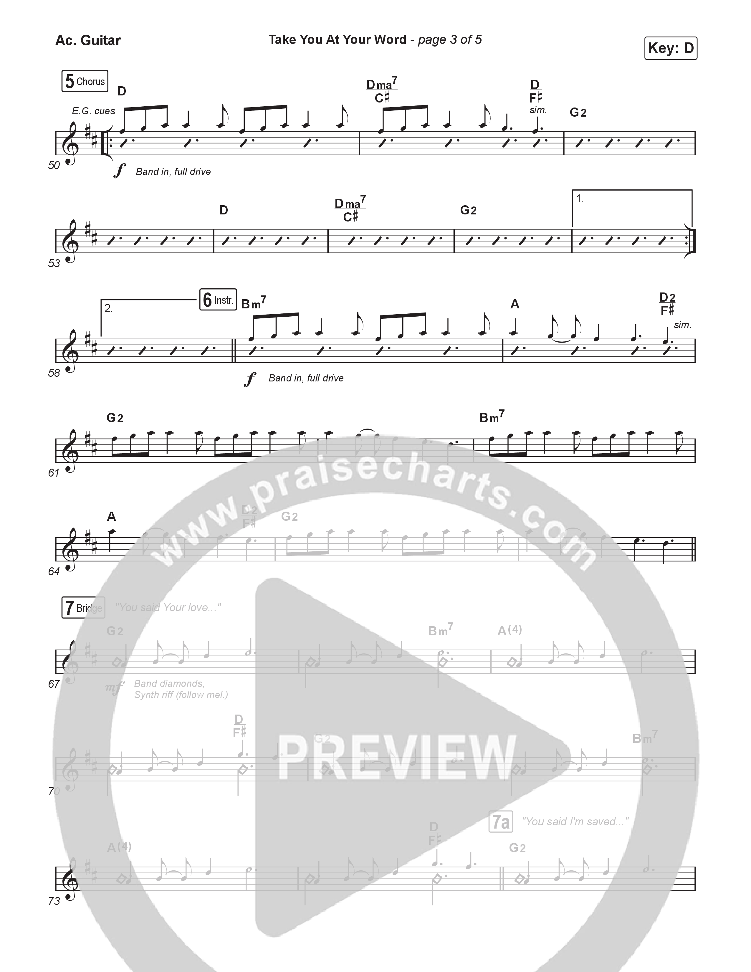 Take You At Your Word (Choral Anthem SATB) Acoustic Guitar (Cody Carnes / Benjamin William Hastings / Arr. Luke Gambill)