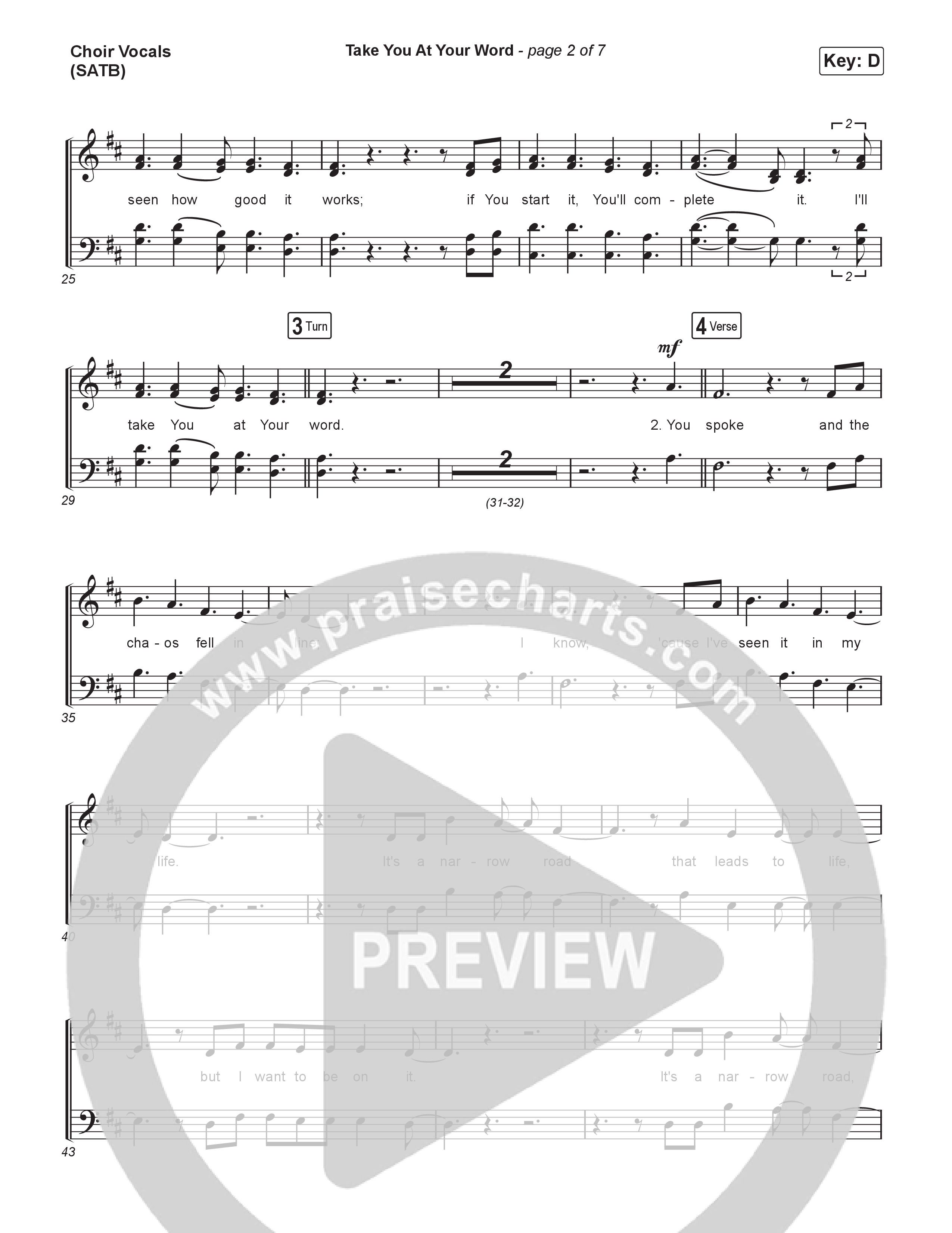 Take You At Your Word (Choral Anthem SATB) Choir Sheet (SATB) (Cody Carnes / Benjamin William Hastings / Arr. Luke Gambill)