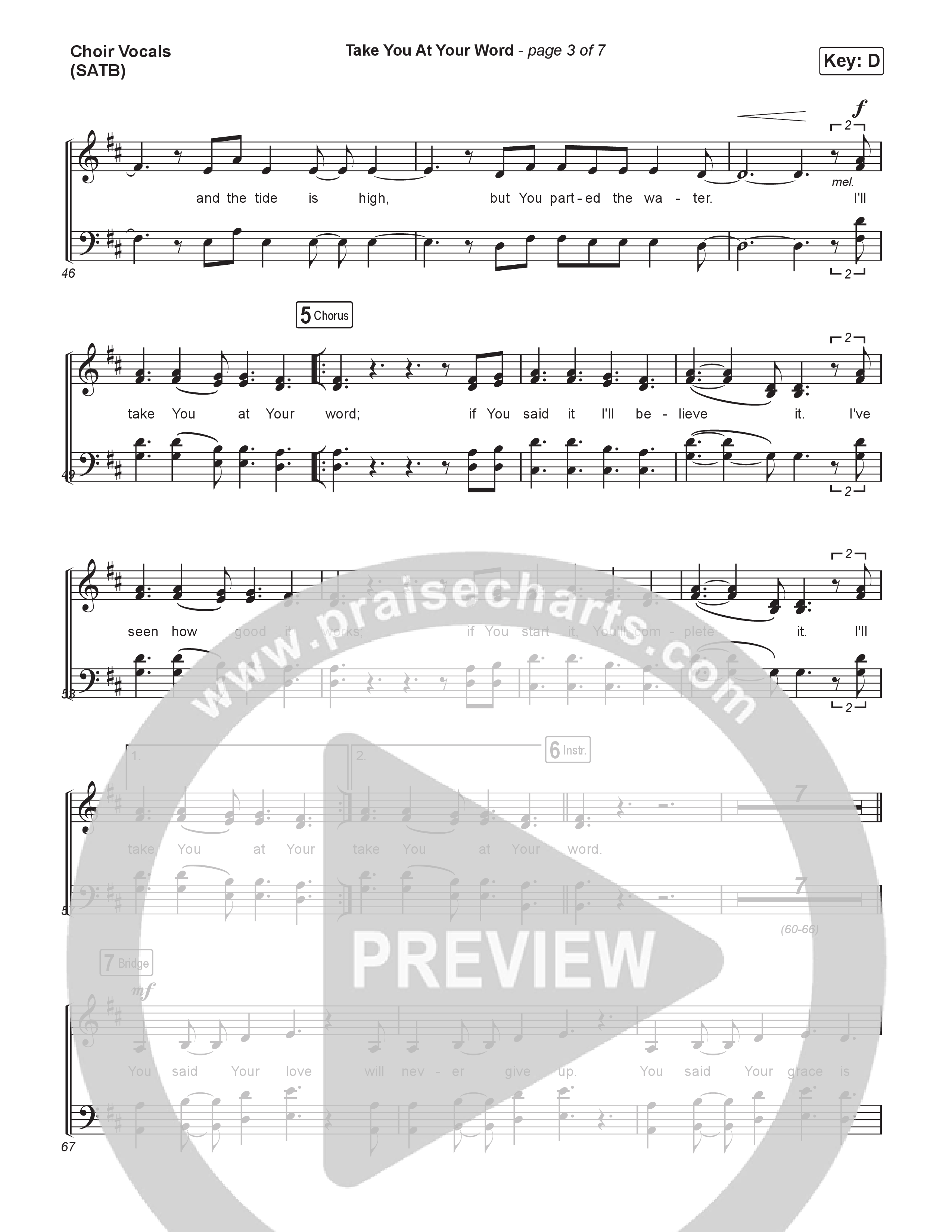Take You At Your Word (Choral Anthem SATB) Choir Sheet (SATB) (Cody Carnes / Benjamin William Hastings / Arr. Luke Gambill)