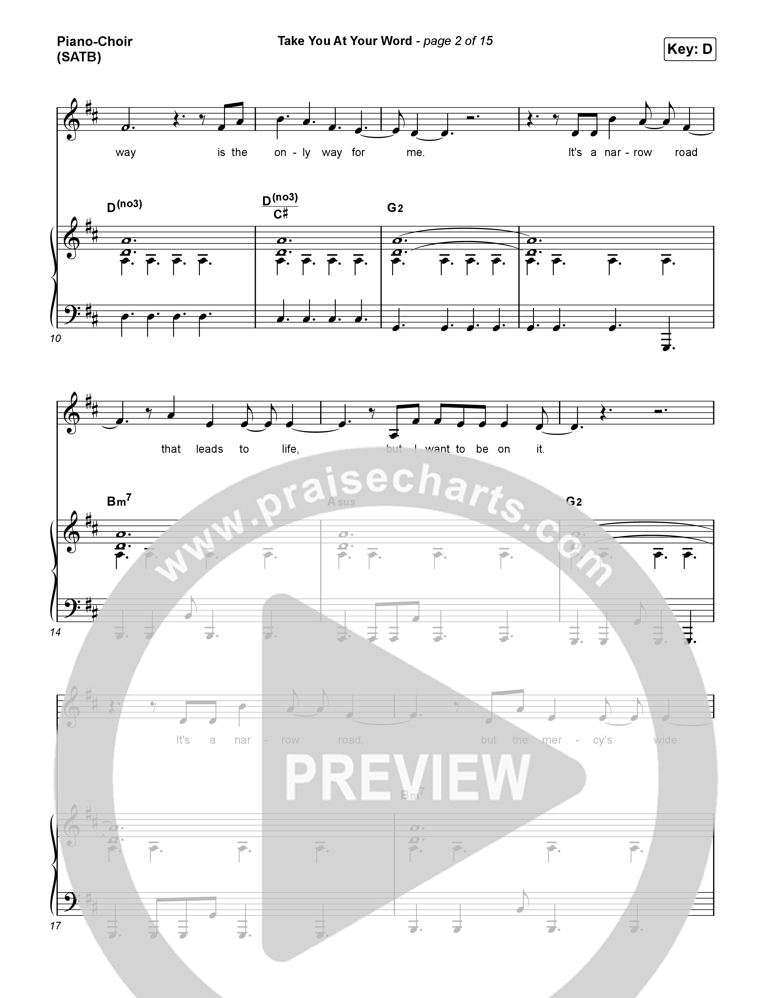 Take You At Your Word (Choral Anthem SATB) Piano/Vocal (SATB) (Cody Carnes / Benjamin William Hastings / Arr. Luke Gambill)