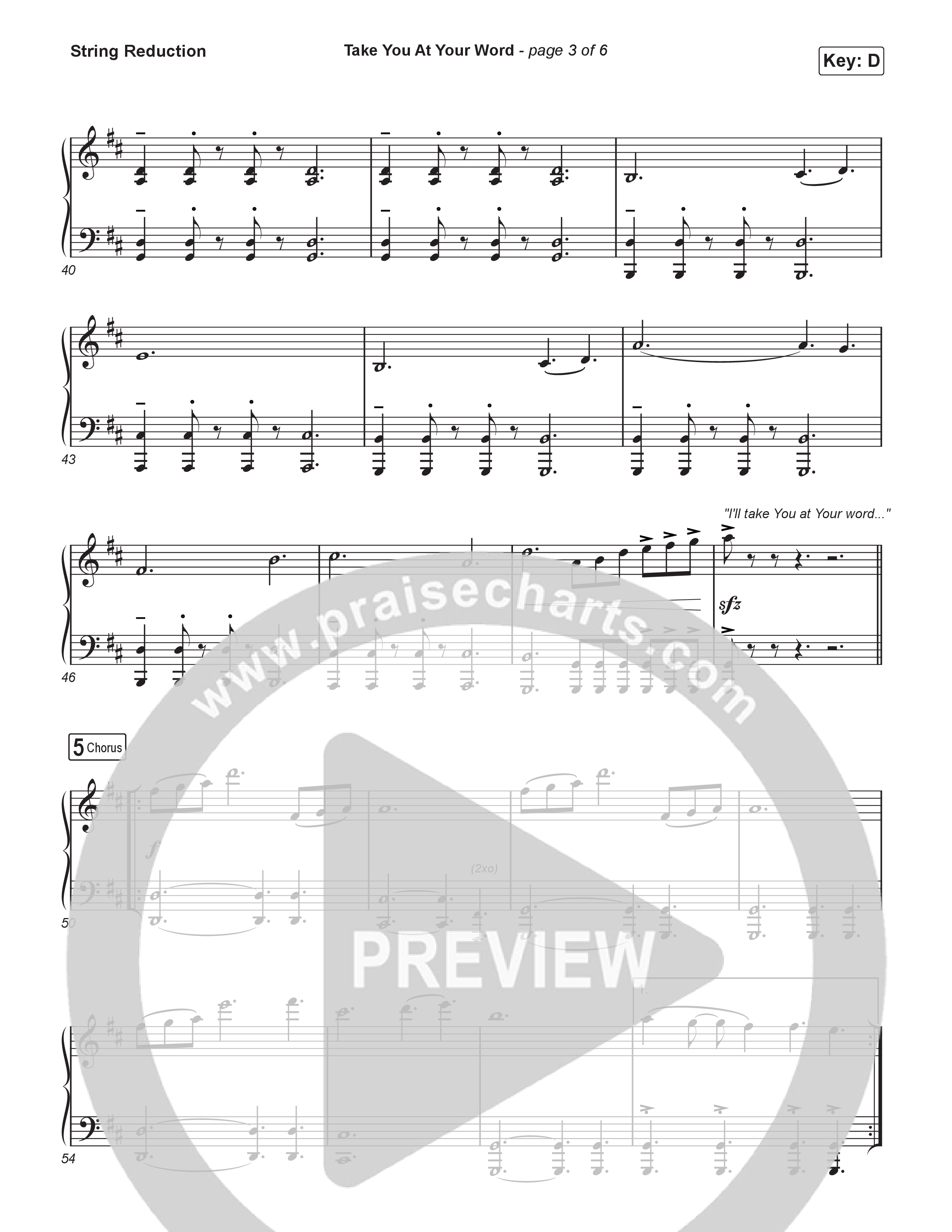 Take You At Your Word (Choral Anthem SATB) String Reduction (Cody Carnes / Benjamin William Hastings / Arr. Luke Gambill)