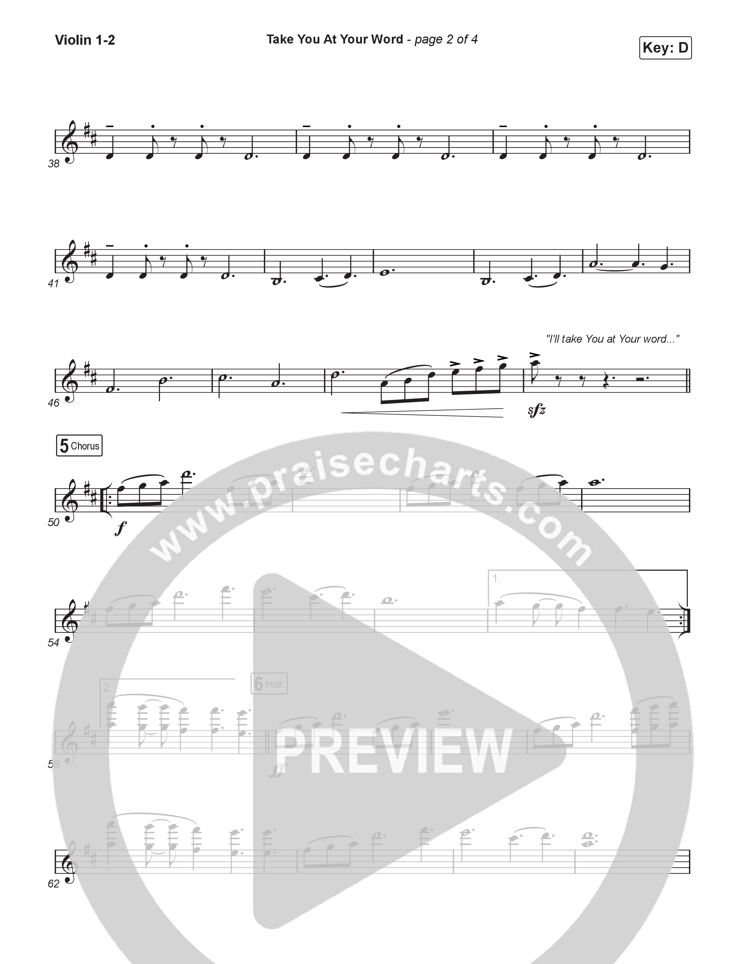 Take You At Your Word (Choral Anthem SATB) String Pack (Cody Carnes / Benjamin William Hastings / Arr. Luke Gambill)