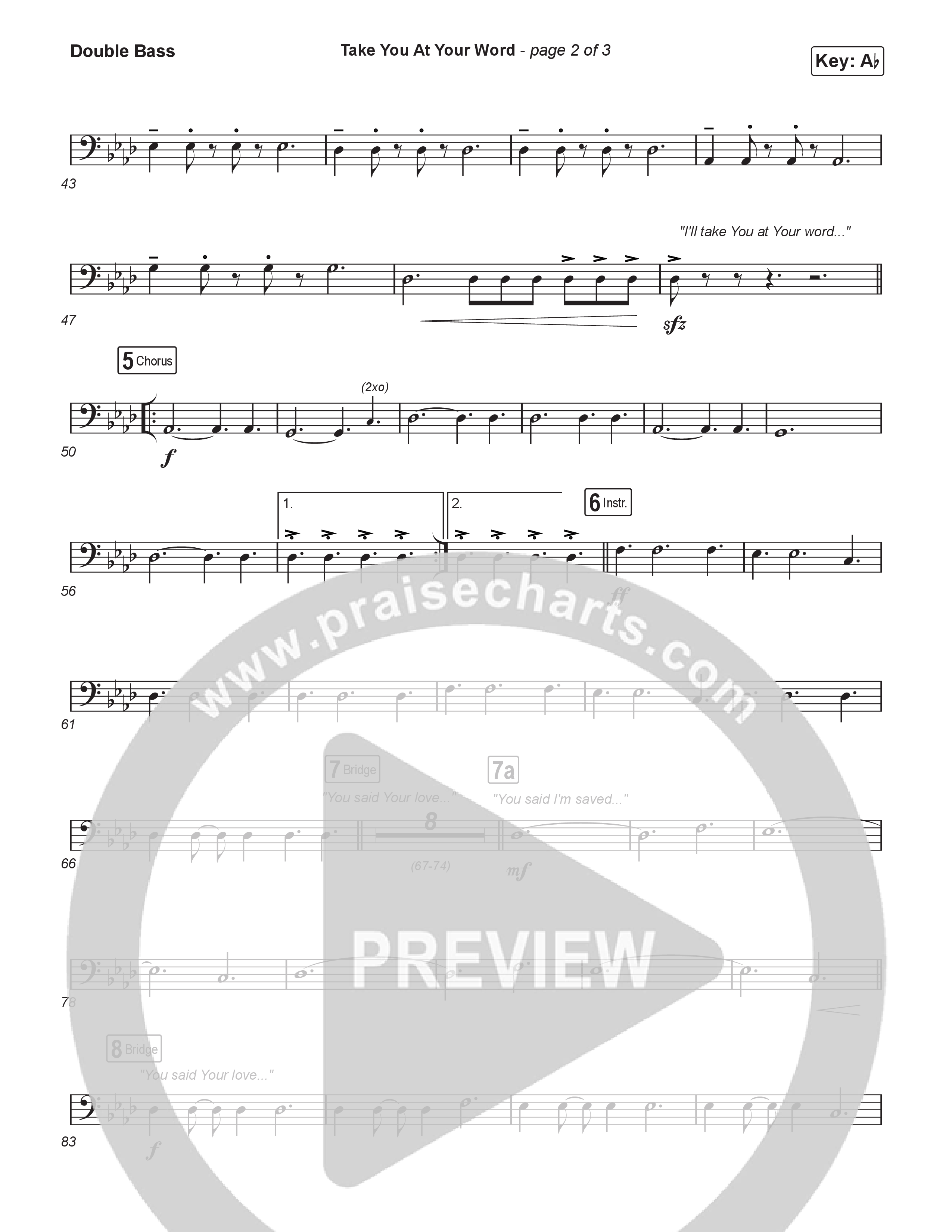 Take You At Your Word (Worship Choir/SAB) Double Bass (Cody Carnes / Benjamin William Hastings / Arr. Luke Gambill)