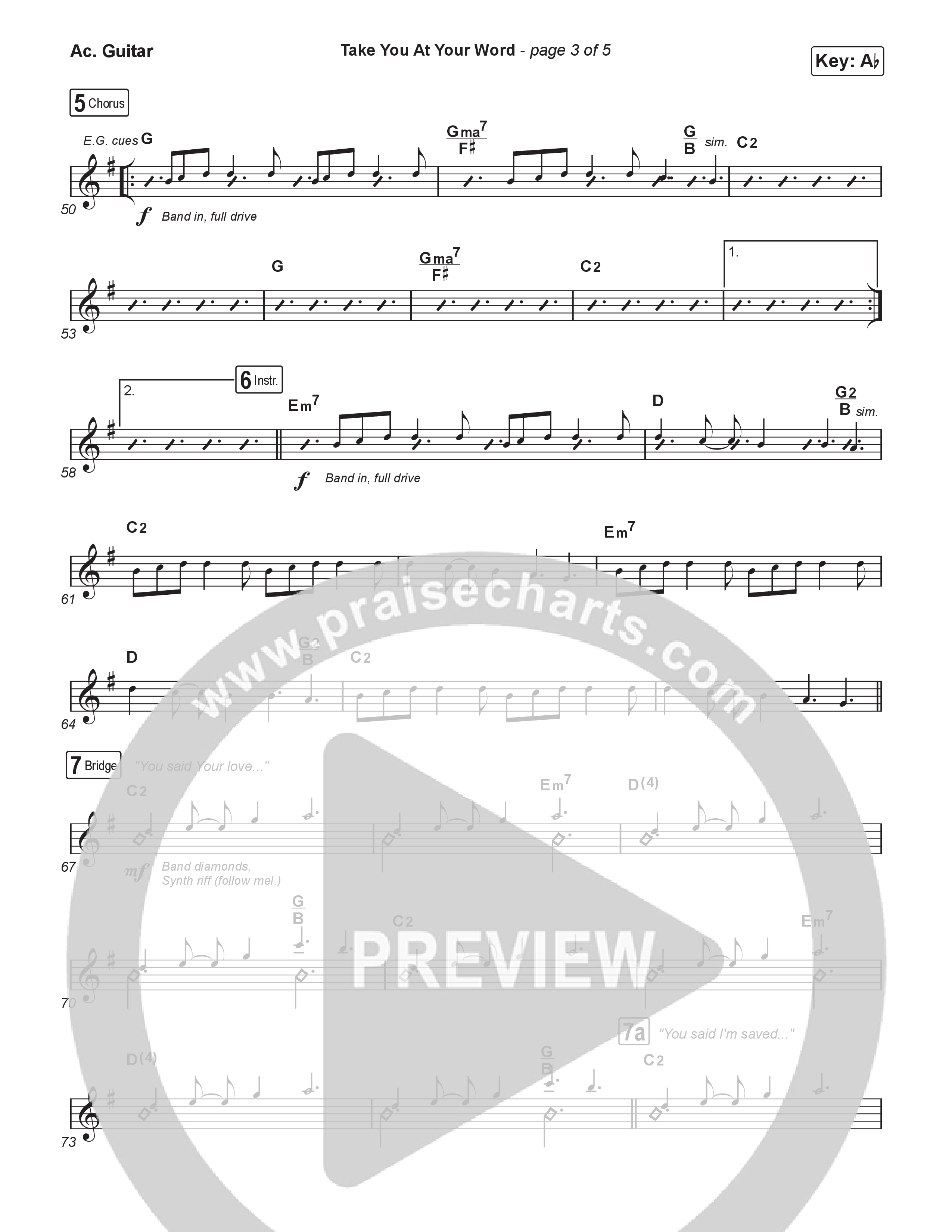 Take You At Your Word (Sing It Now) Acoustic Guitar (Cody Carnes / Benjamin William Hastings / Arr. Luke Gambill)