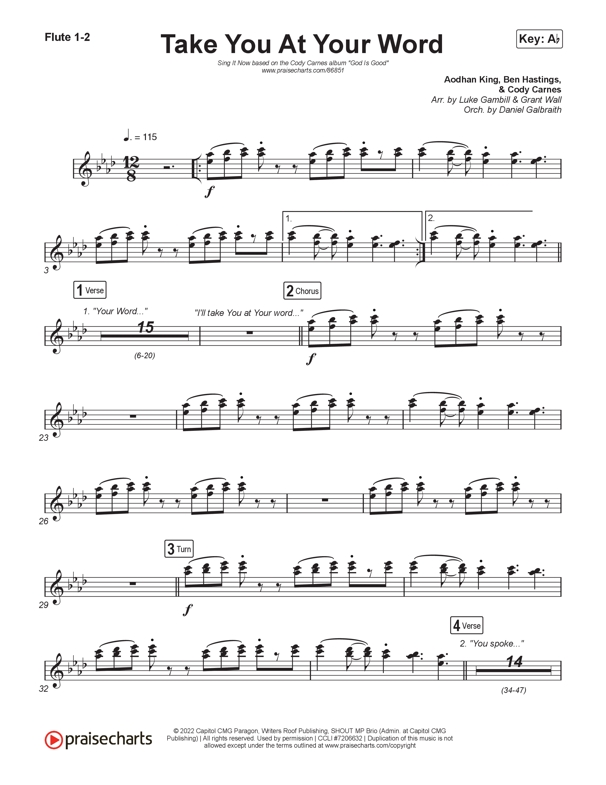 Take You At Your Word (Sing It Now) Wind Pack (Cody Carnes / Benjamin William Hastings / Arr. Luke Gambill)