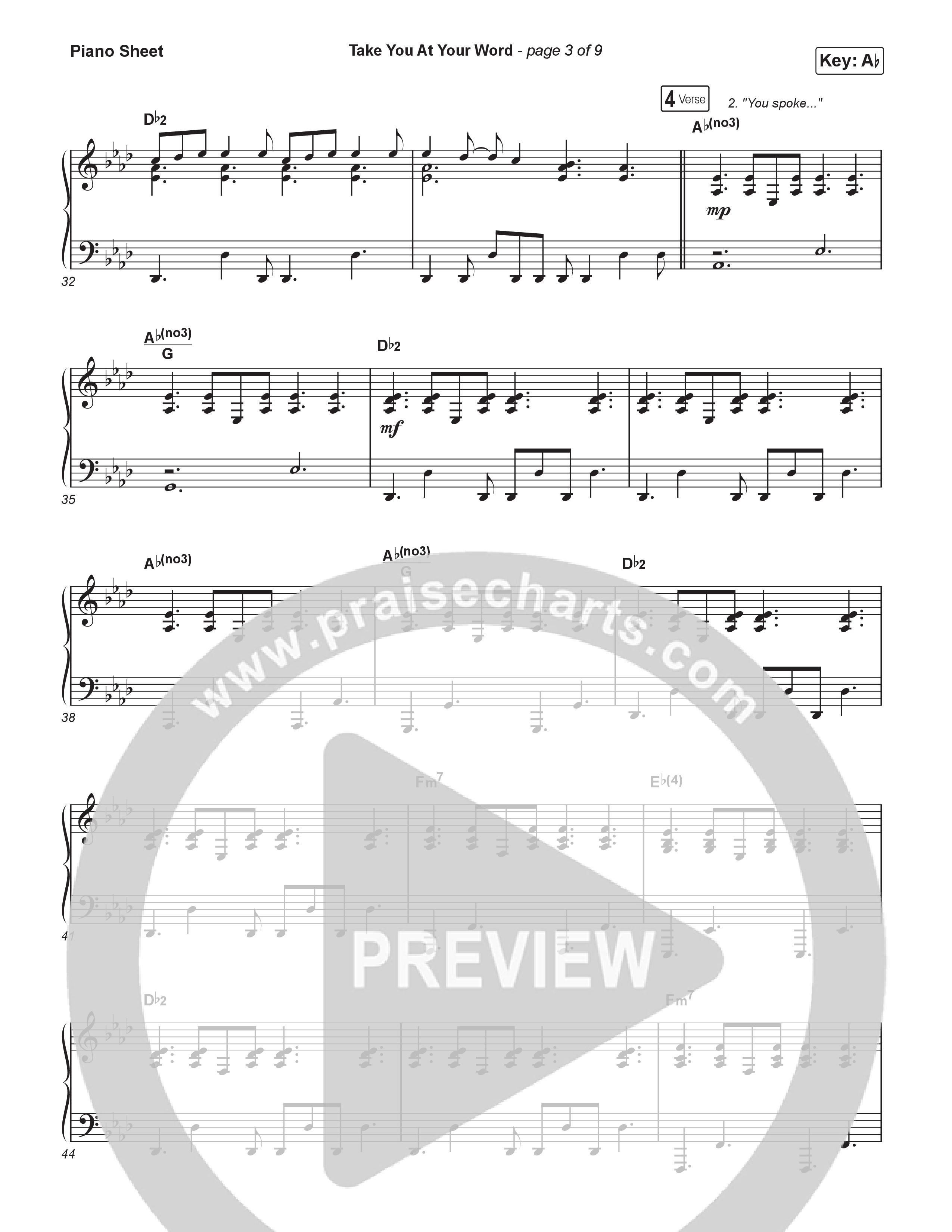 Take You At Your Word (Sing It Now) Piano Sheet (Cody Carnes / Benjamin William Hastings / Arr. Luke Gambill)