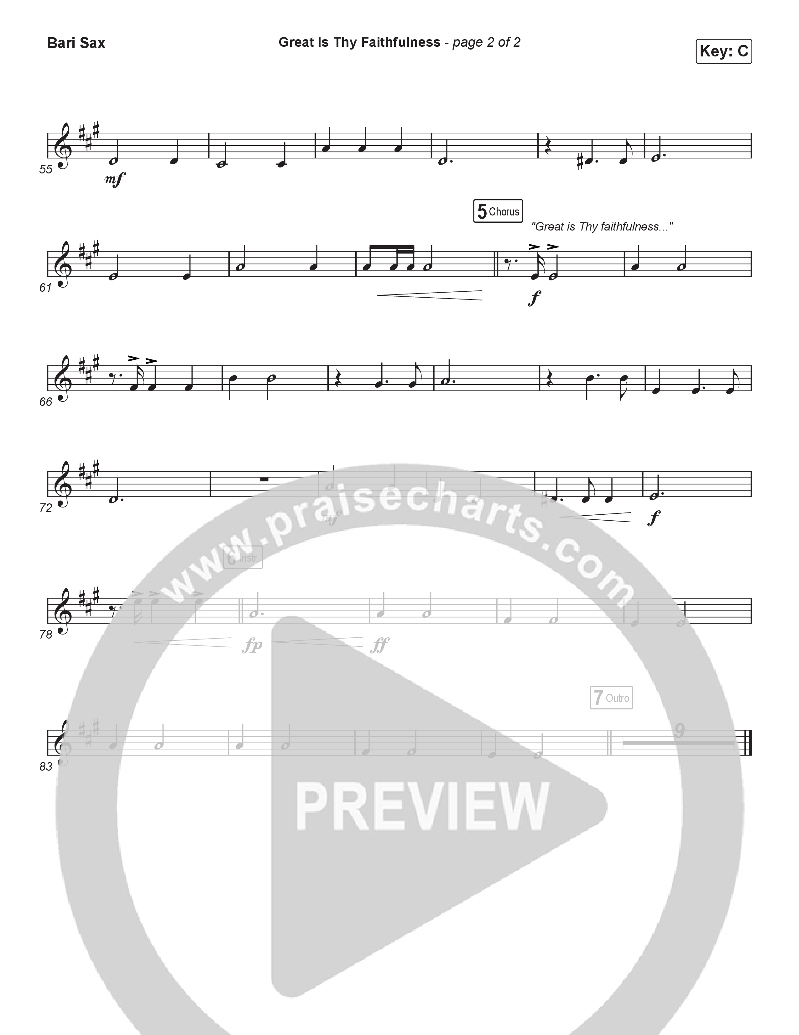 Great Is Thy Faithfulness (Choral Anthem SATB) Bari Sax (Christy Nockels / Arr. Luke Gambill)