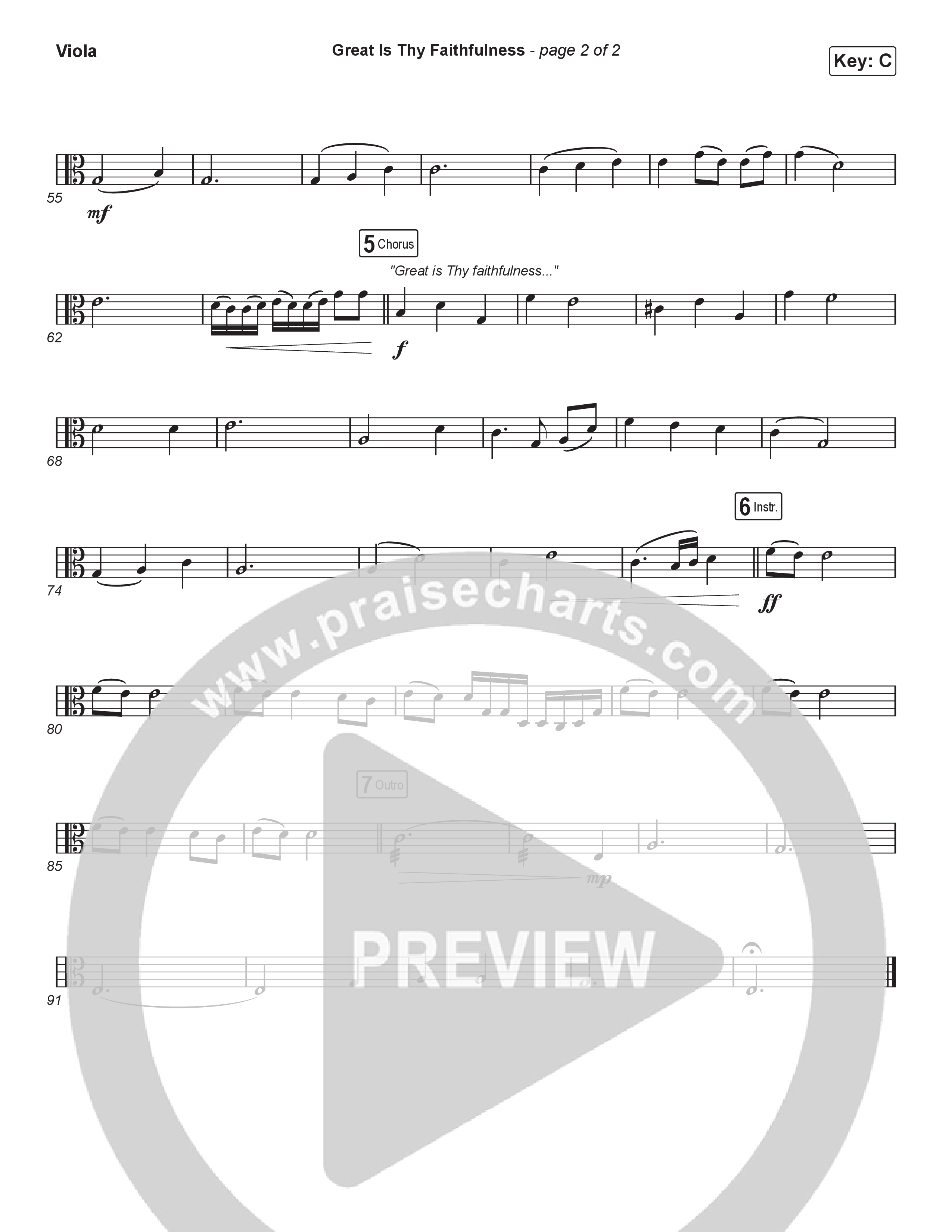 Great Is Thy Faithfulness (Worship Choir/SAB) Viola (Christy Nockels / Arr. Luke Gambill)