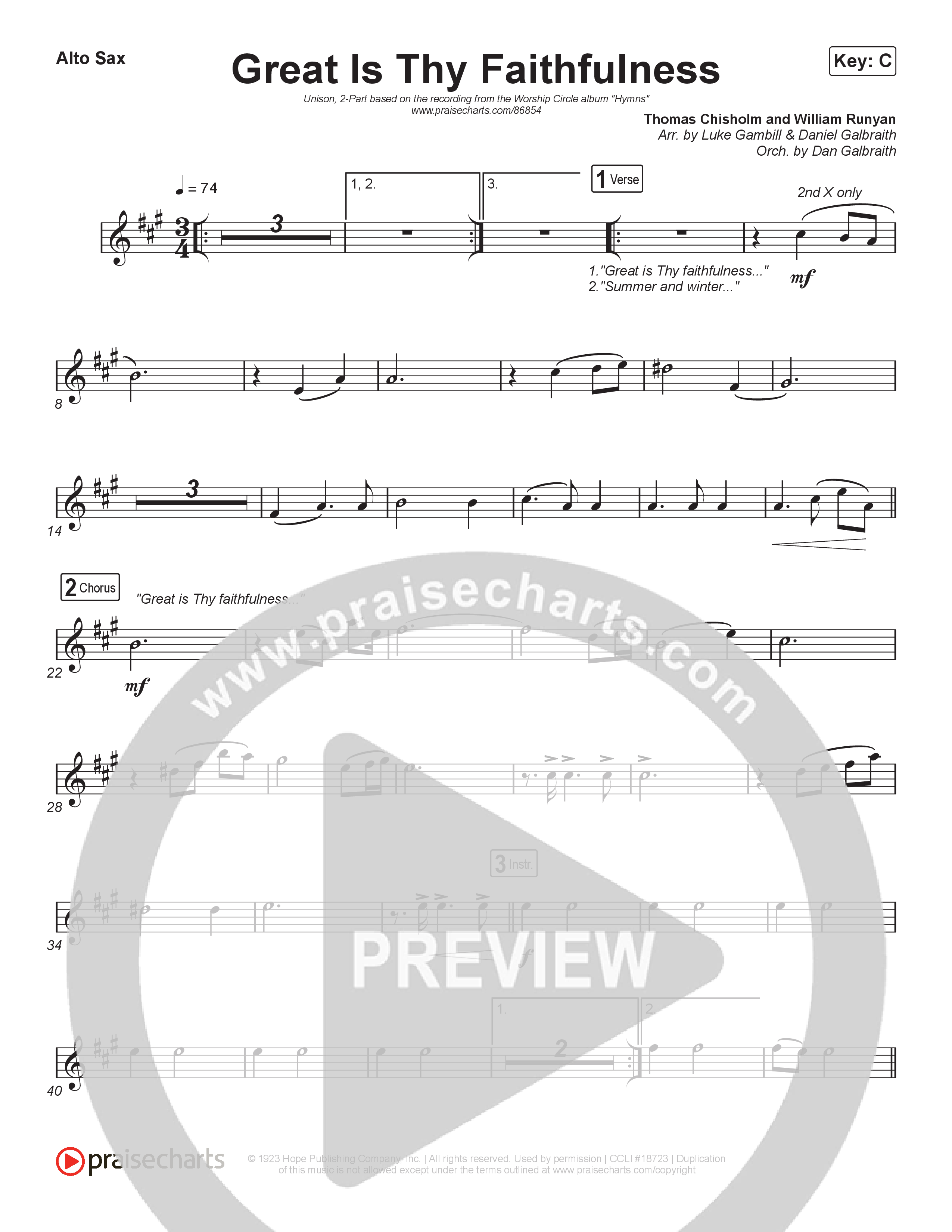 Great Is Thy Faithfulness (Unison/2-Part) Sax Pack (Christy Nockels / Arr. Luke Gambill)