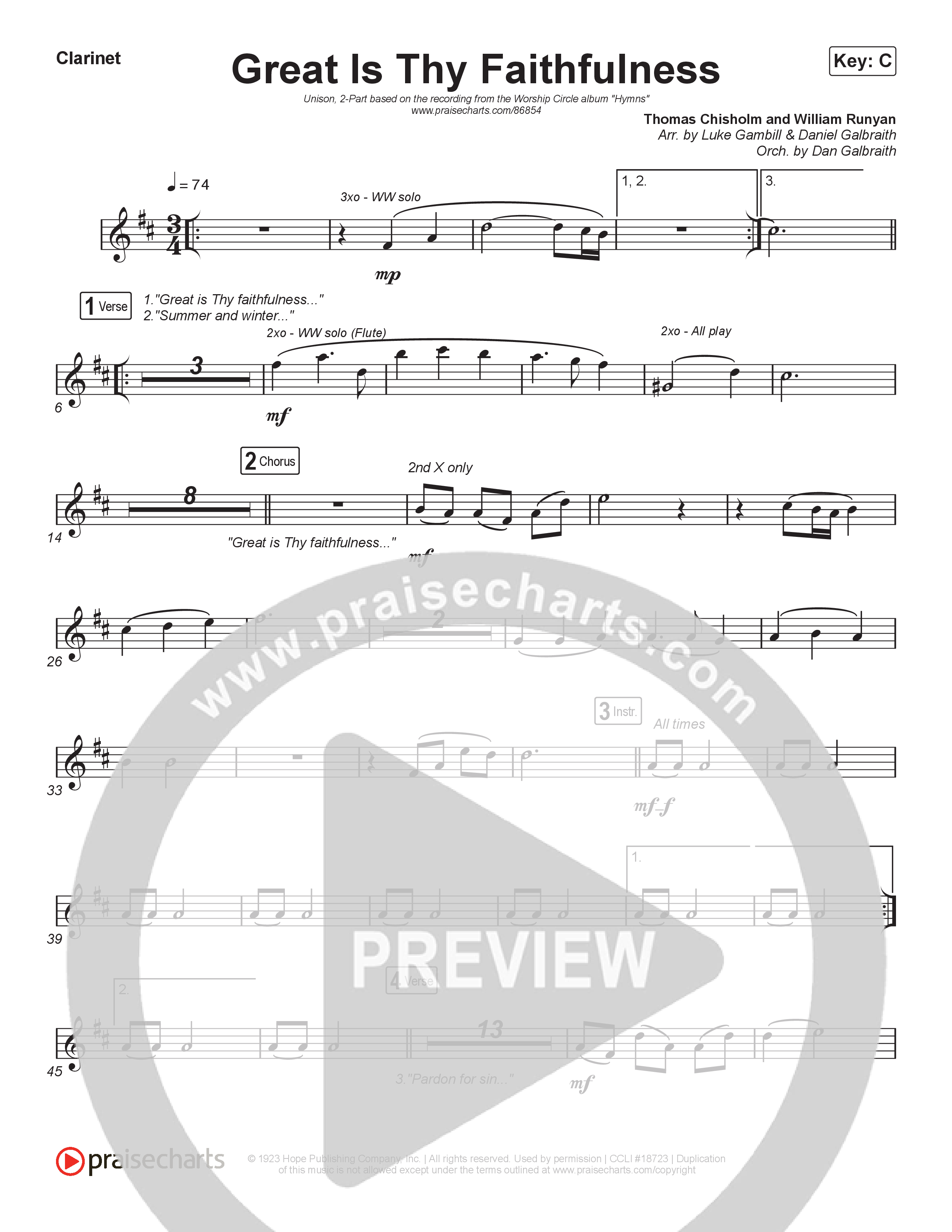 Great Is Thy Faithfulness (Unison/2-Part) Wind Pack (Christy Nockels / Arr. Luke Gambill)