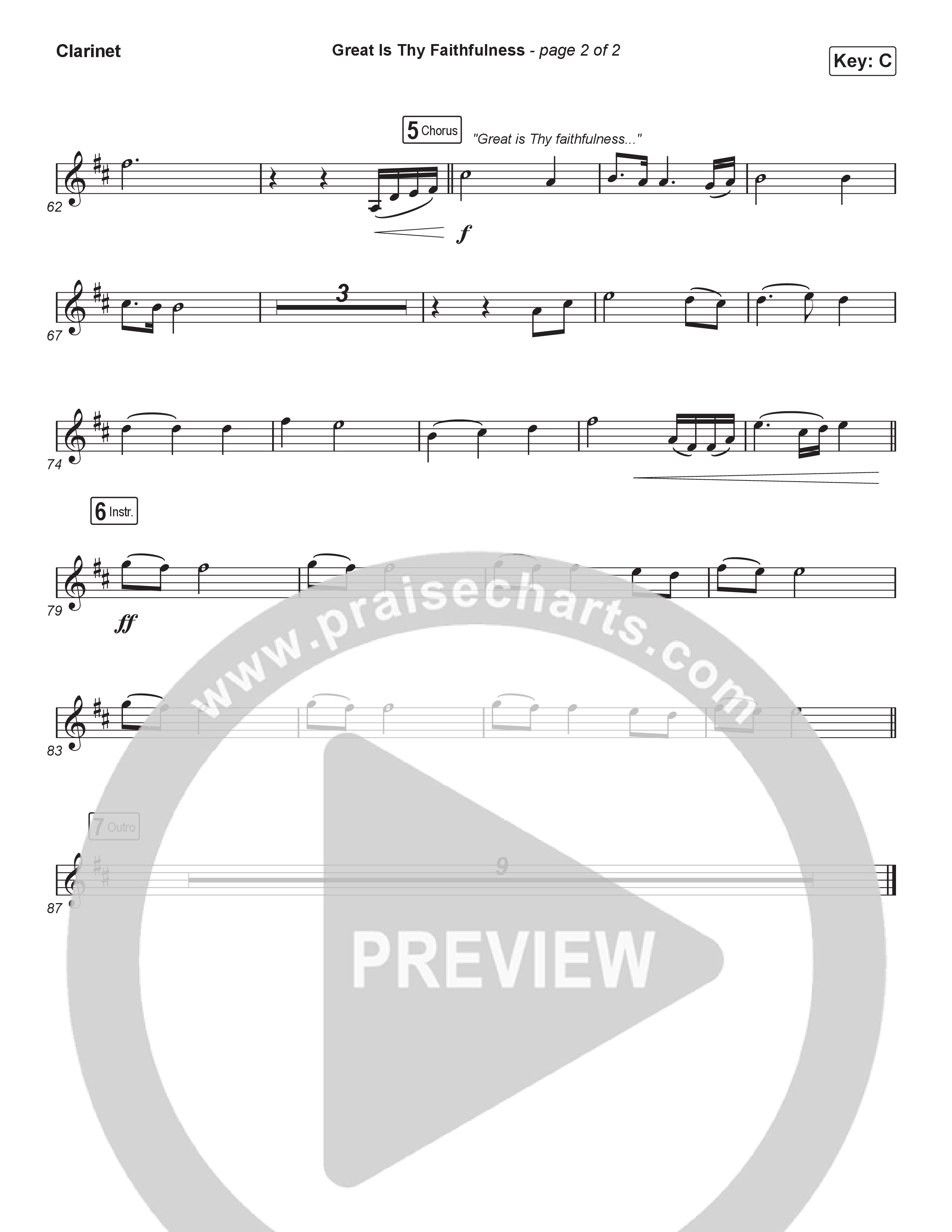 Great Is Thy Faithfulness (Unison/2-Part) Clarinet (Christy Nockels / Arr. Luke Gambill)