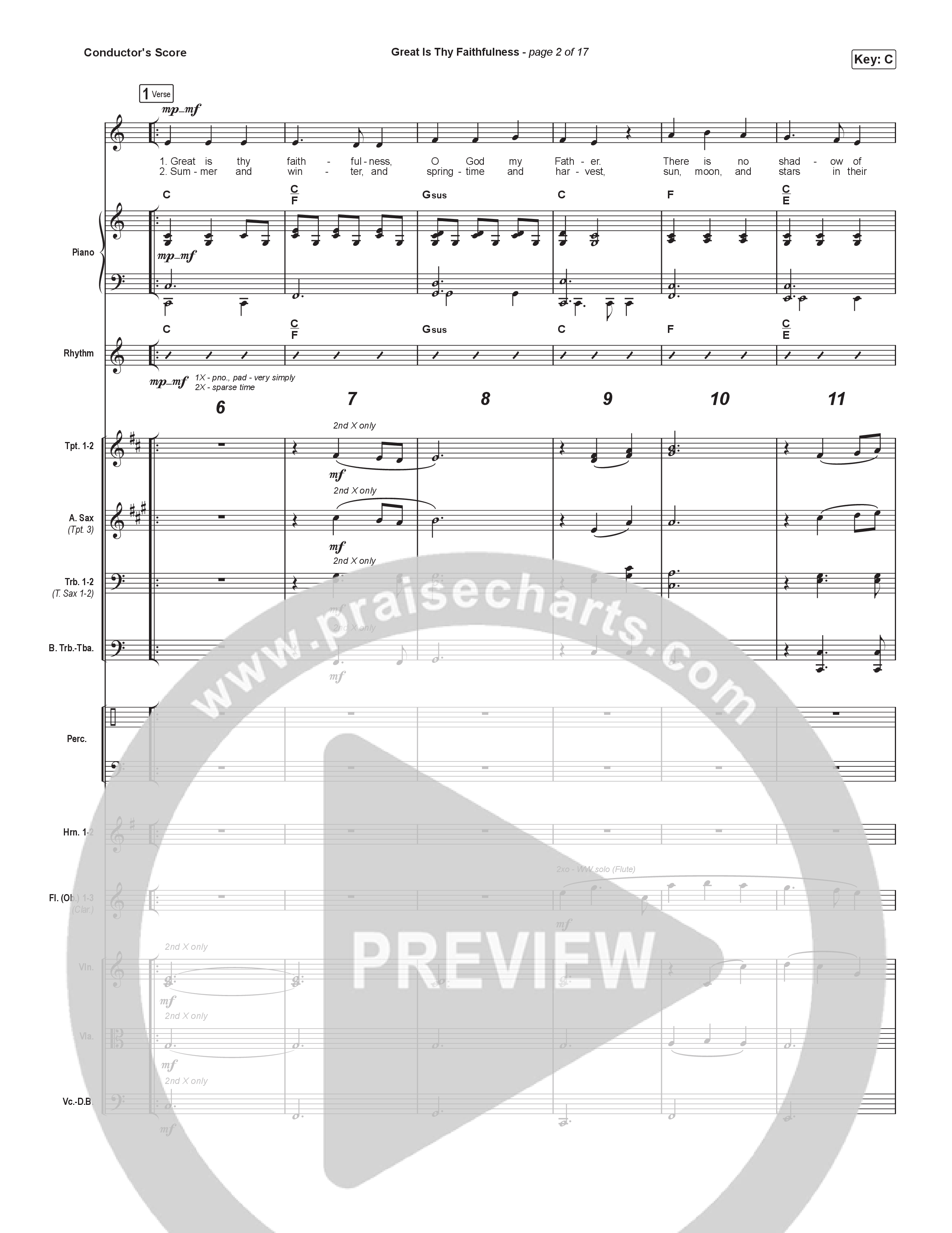 Great Is Thy Faithfulness (Unison/2-Part) Conductor's Score (Christy Nockels / Arr. Luke Gambill)