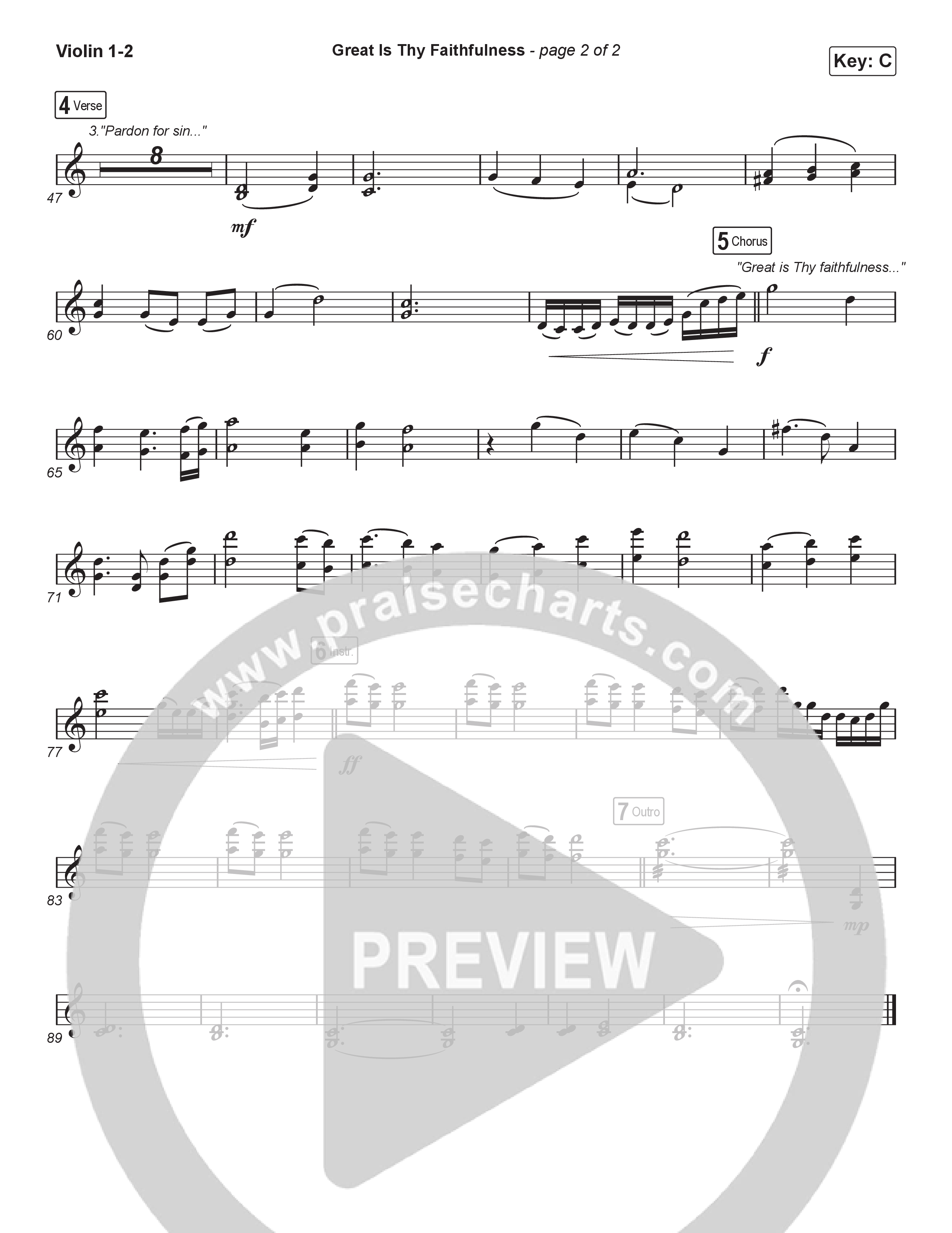 Great Is Thy Faithfulness (Sing It Now) Violin 1/2 (Christy Nockels / Arr. Luke Gambill)