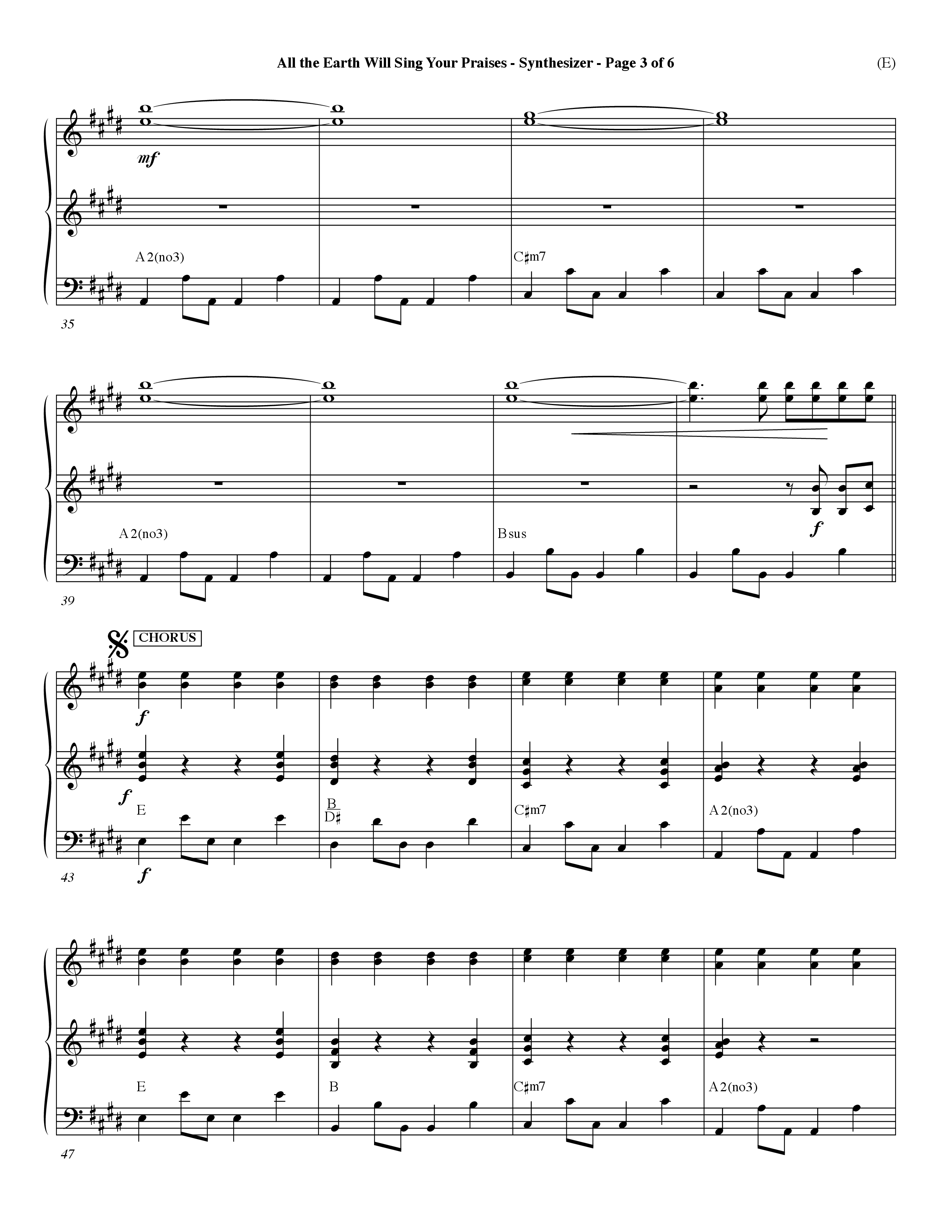 All The Earth Will Sing Your Praises (Choral Anthem SATB) Synth (Word Music Choral / Orch. Paul Nelson)