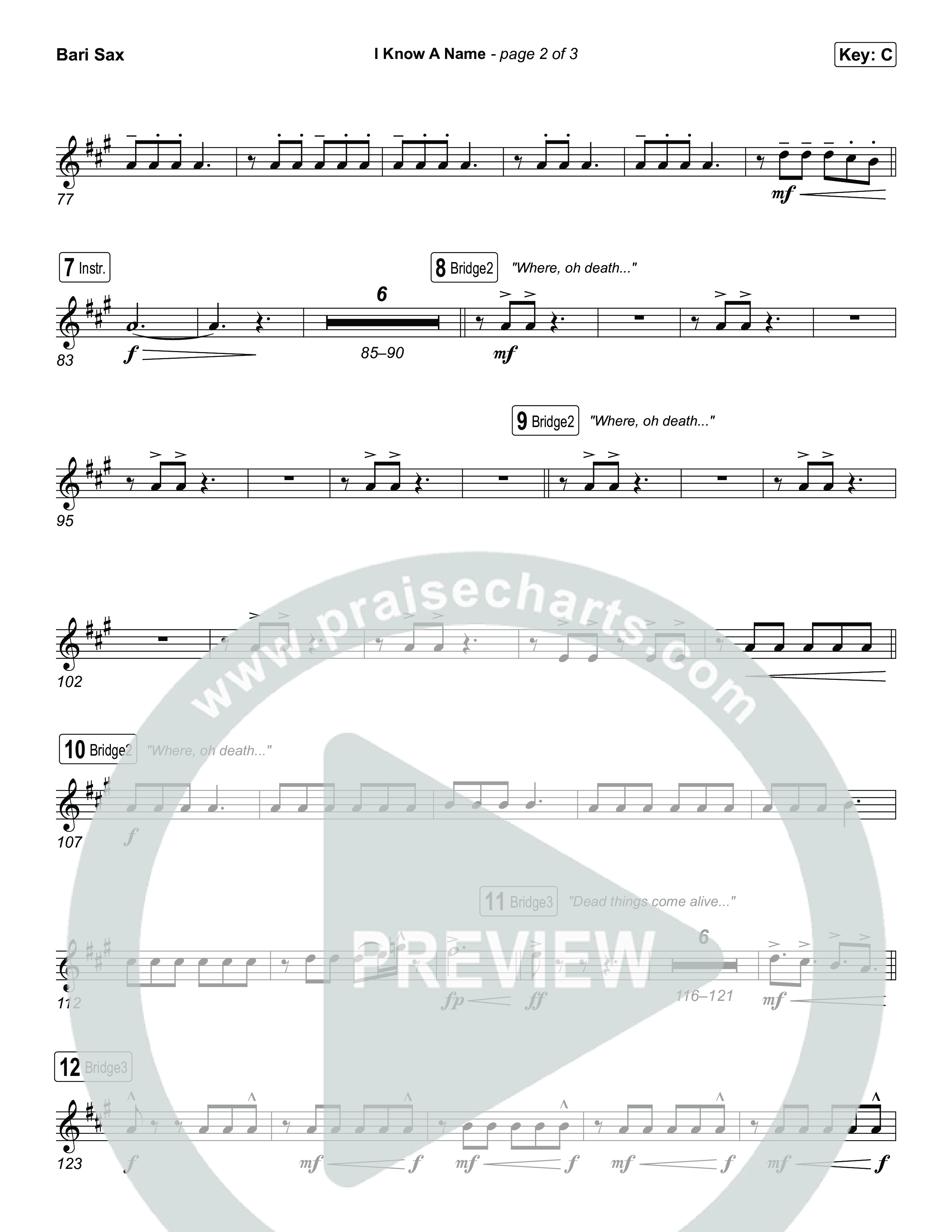 I Know A Name Bari Sax (Elevation Worship / Chris Brown / Brandon Lake)