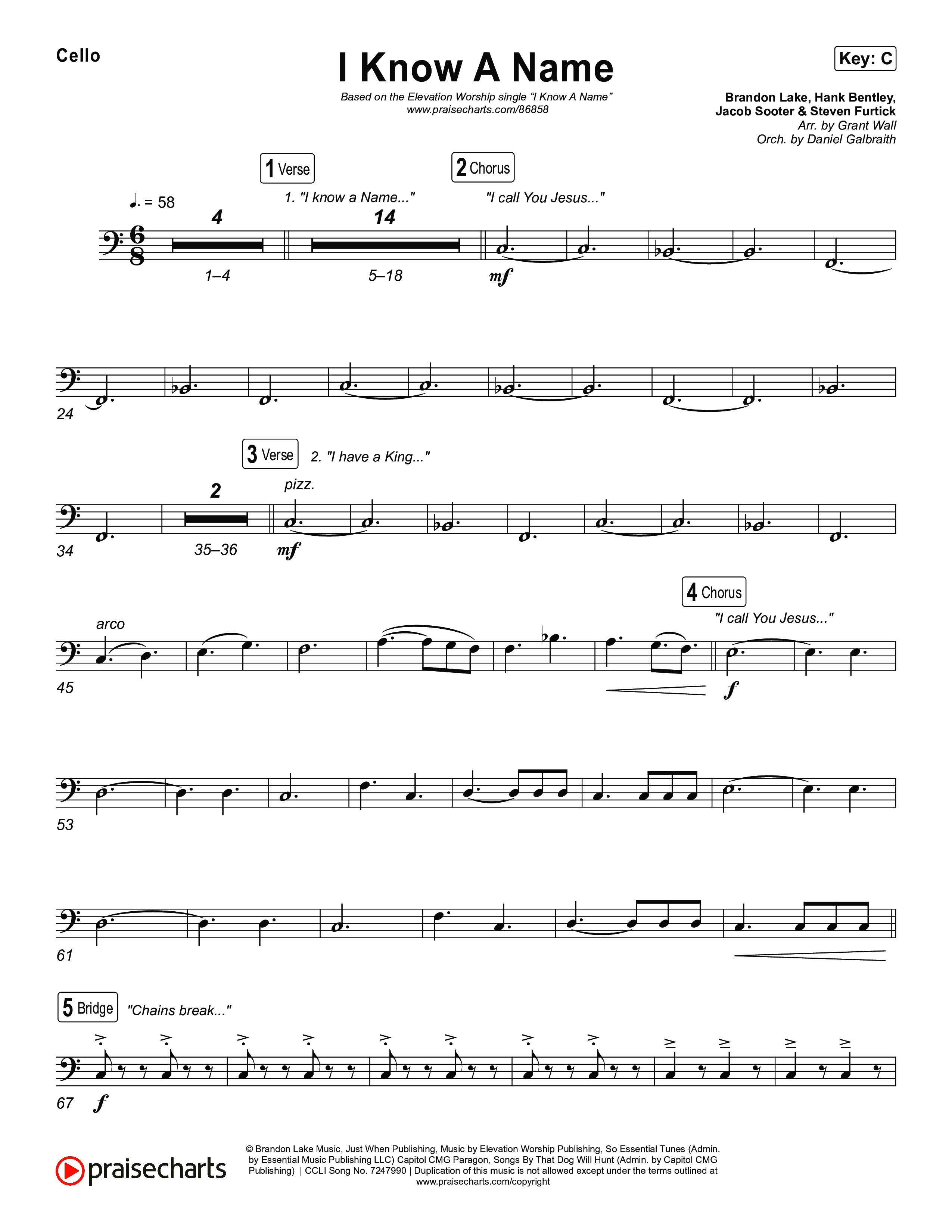 I Know A Name Cello (Elevation Worship / Chris Brown / Brandon Lake)