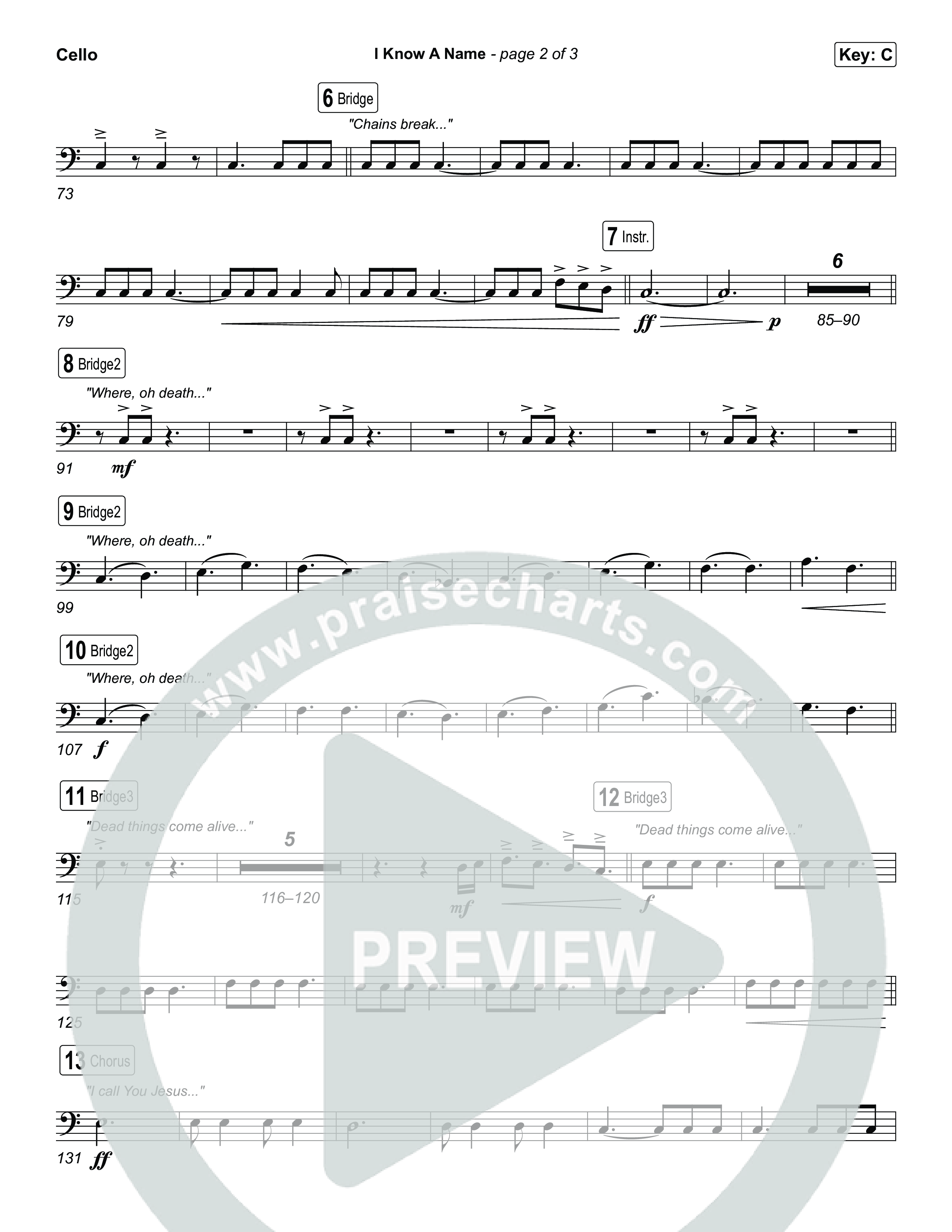 I Know A Name Cello (Elevation Worship / Chris Brown / Brandon Lake)