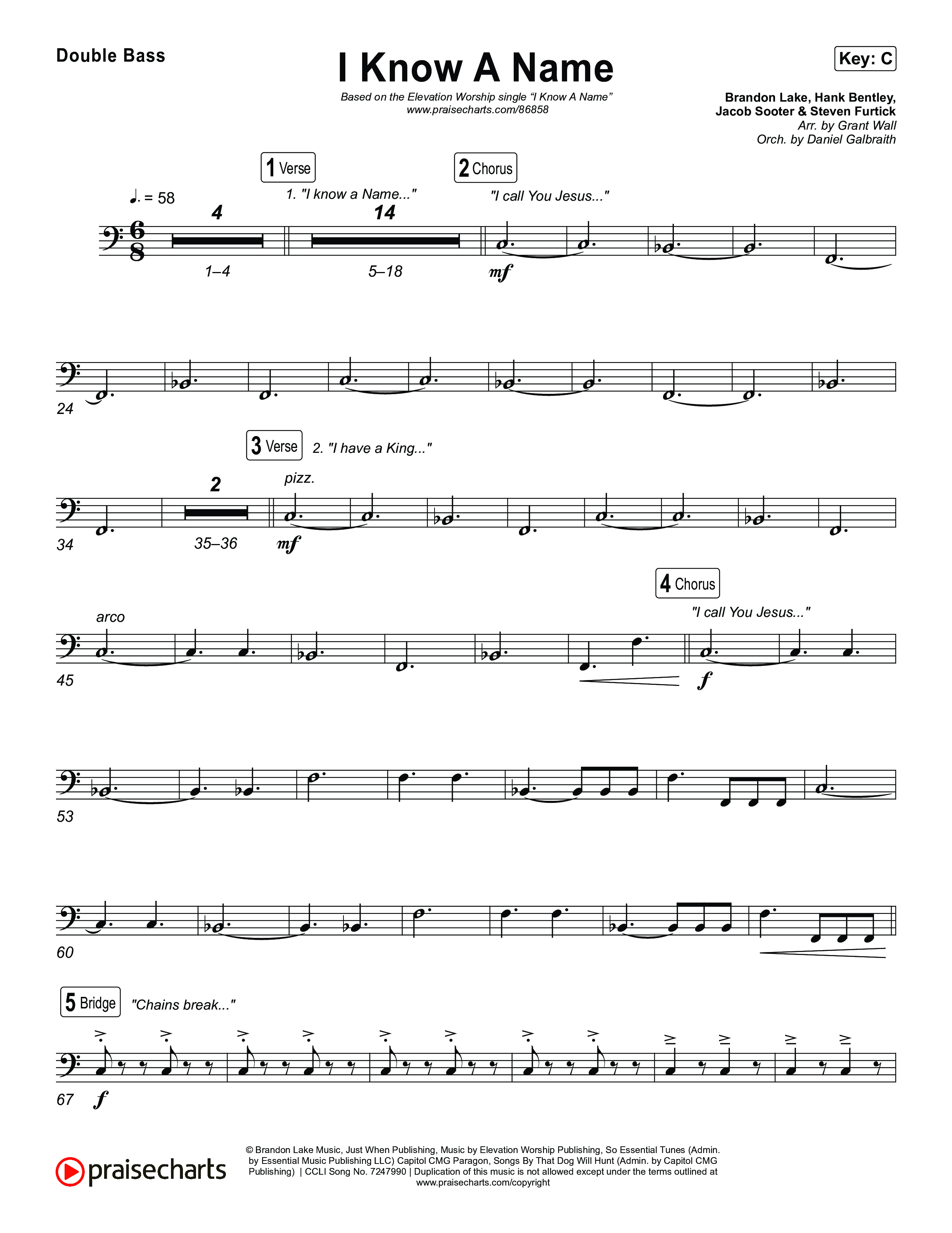 I Know A Name String Bass (Elevation Worship / Chris Brown / Brandon Lake)