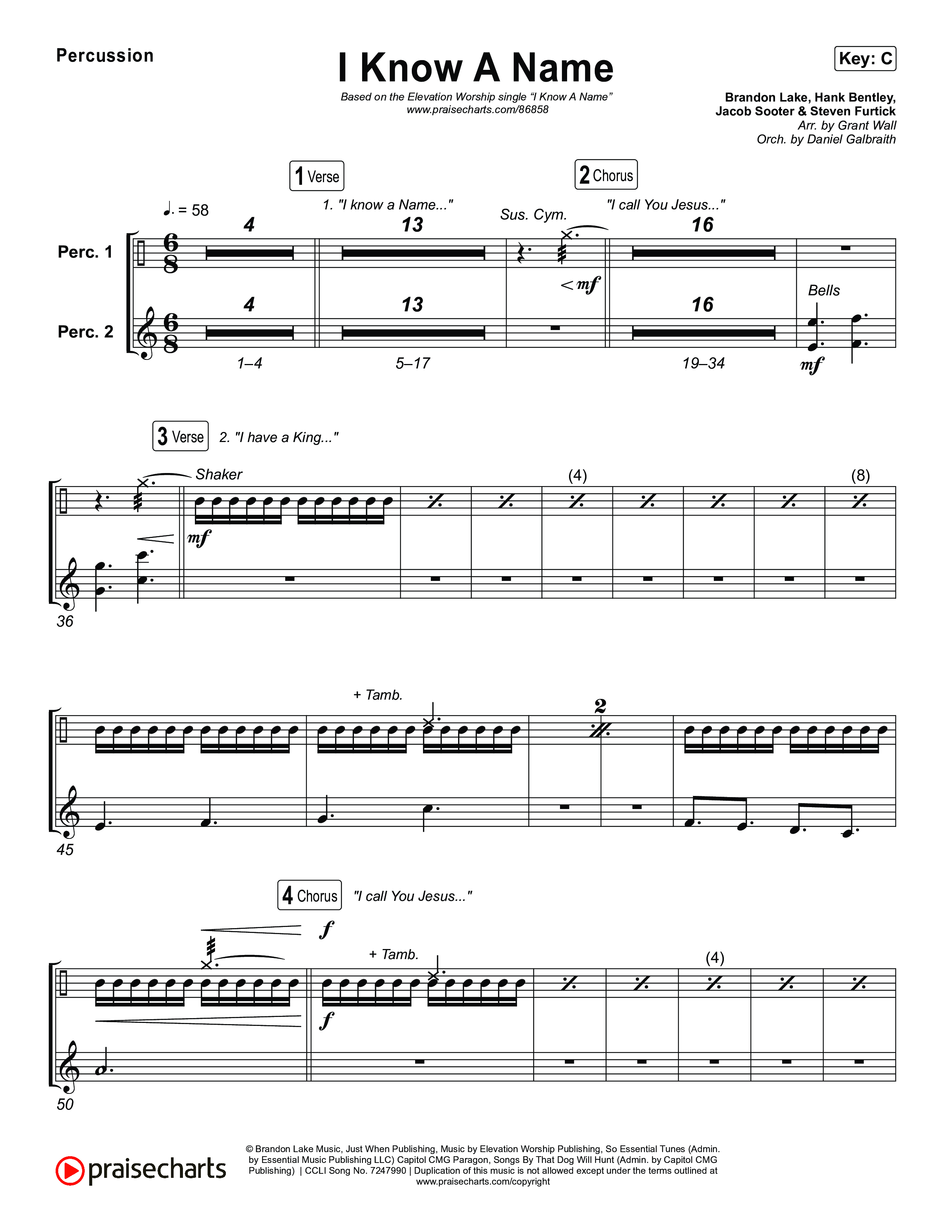 I Know A Name Percussion (Elevation Worship / Chris Brown / Brandon Lake)