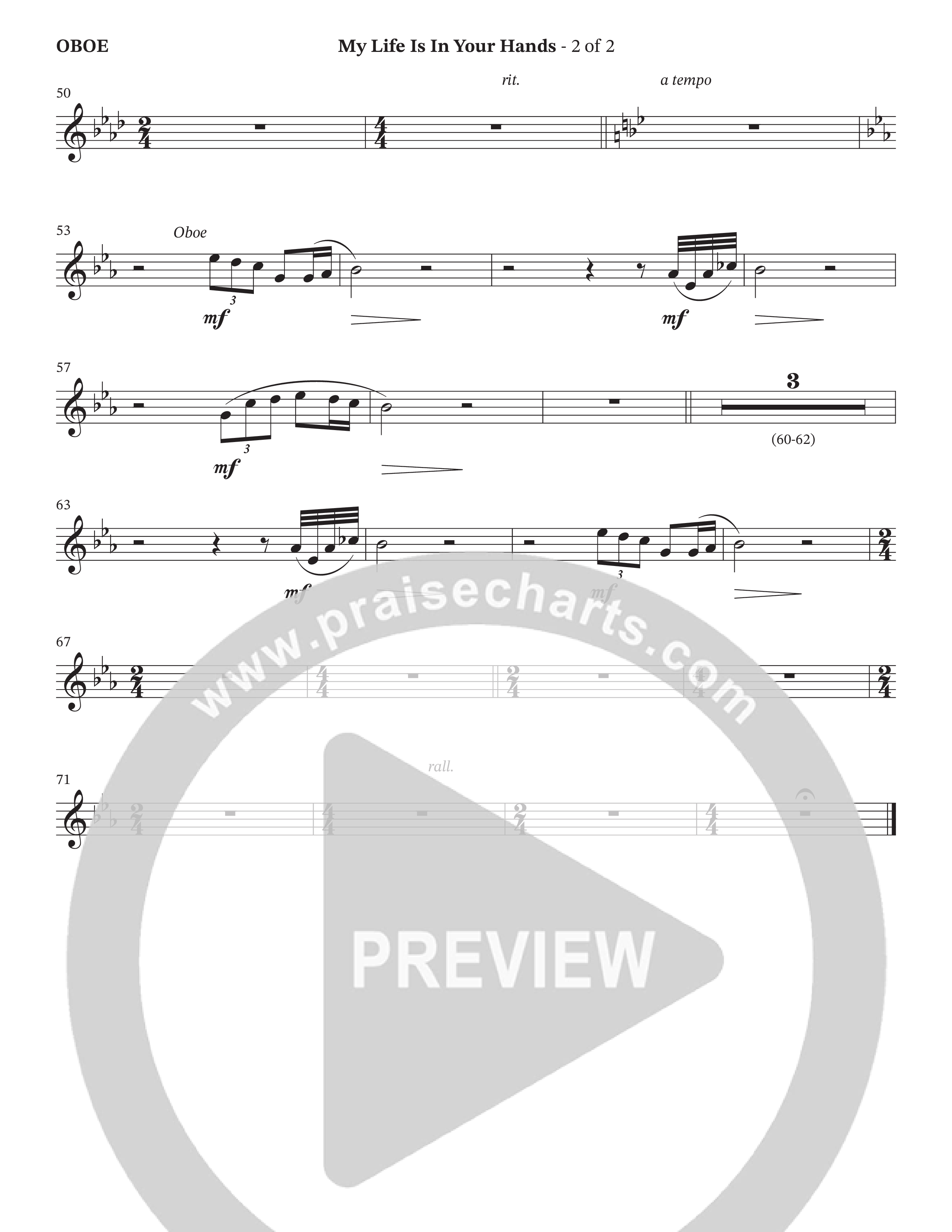 My Life Is In Your Hands (Choral Anthem SATB) Oboe (The Brooklyn Tabernacle Choir / Arr. Carol Cymbala / Orch. Lari Goss)