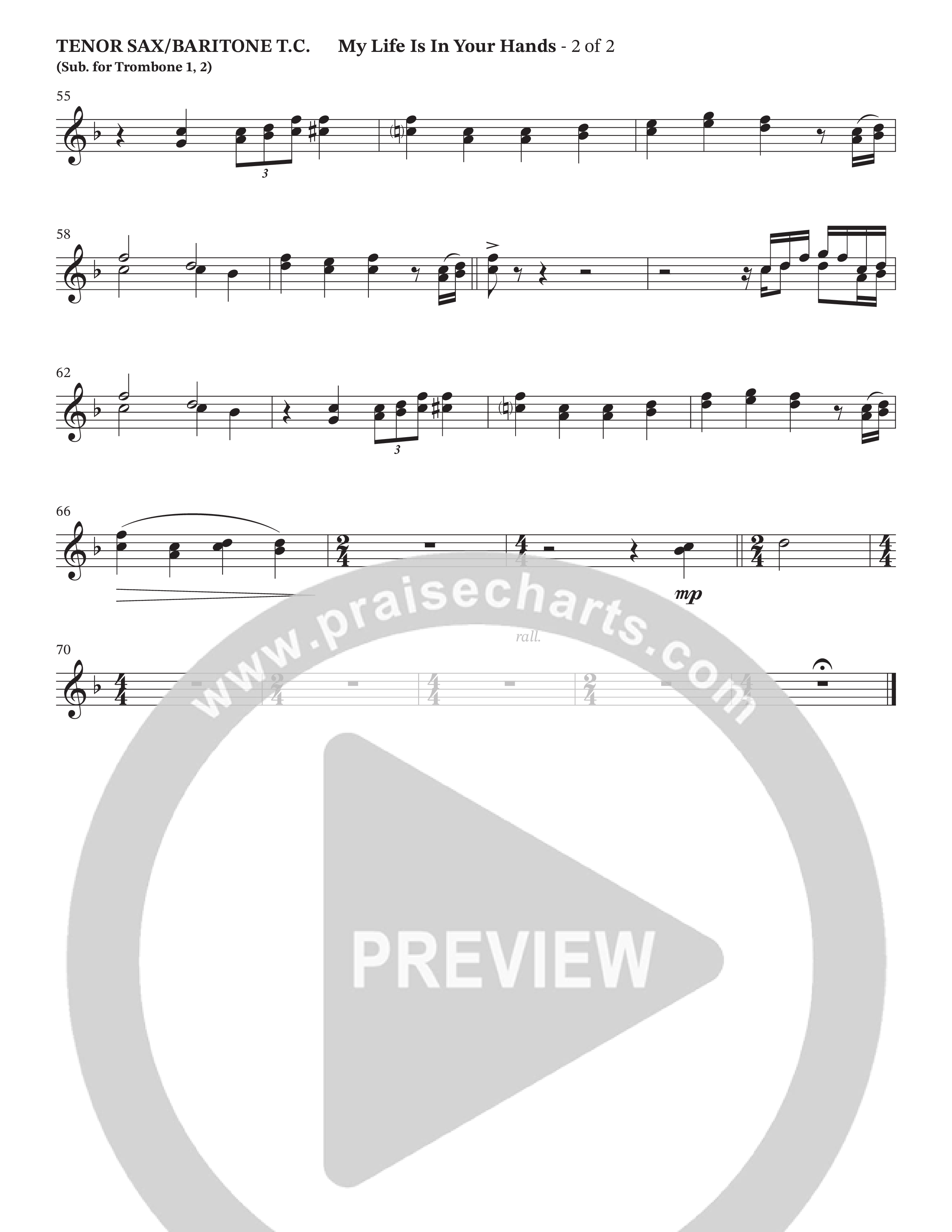 My Life Is In Your Hands (Choral Anthem SATB) Tenor Sax/Baritone T.C. (The Brooklyn Tabernacle Choir / Arr. Carol Cymbala / Orch. Lari Goss)