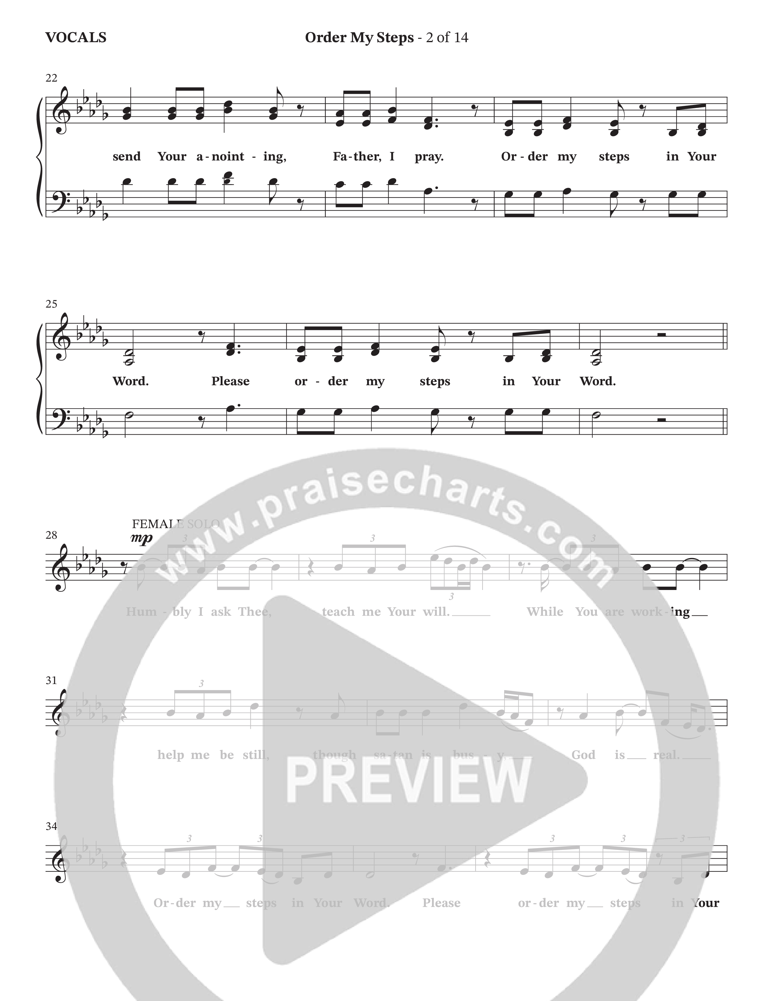 Order My Steps (Choral Anthem SATB) Choir Sheet (SATB) (The Brooklyn Tabernacle Choir / Arr. Carol Cymbala / Orch. David Hamilton)
