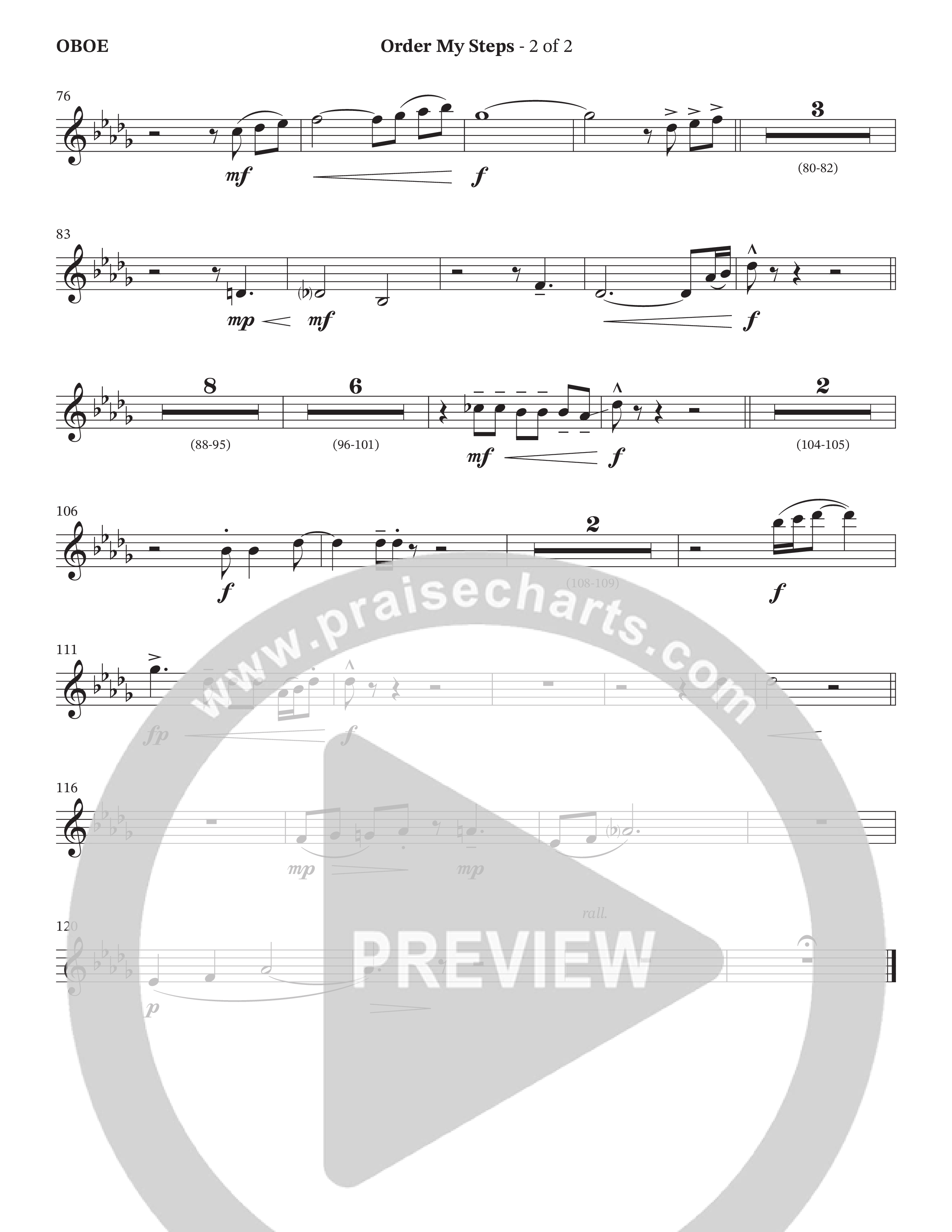 Order My Steps (Choral Anthem SATB) Oboe (The Brooklyn Tabernacle Choir / Arr. Carol Cymbala / Orch. David Hamilton)