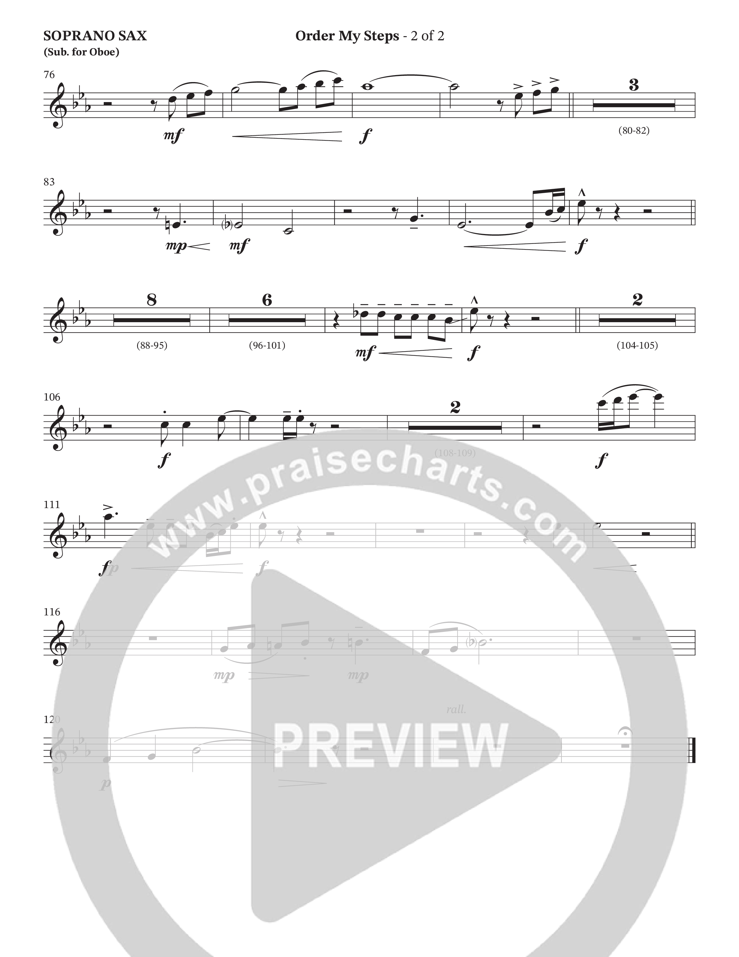 Order My Steps (Choral Anthem SATB) Soprano Sax (The Brooklyn Tabernacle Choir / Arr. Carol Cymbala / Orch. David Hamilton)